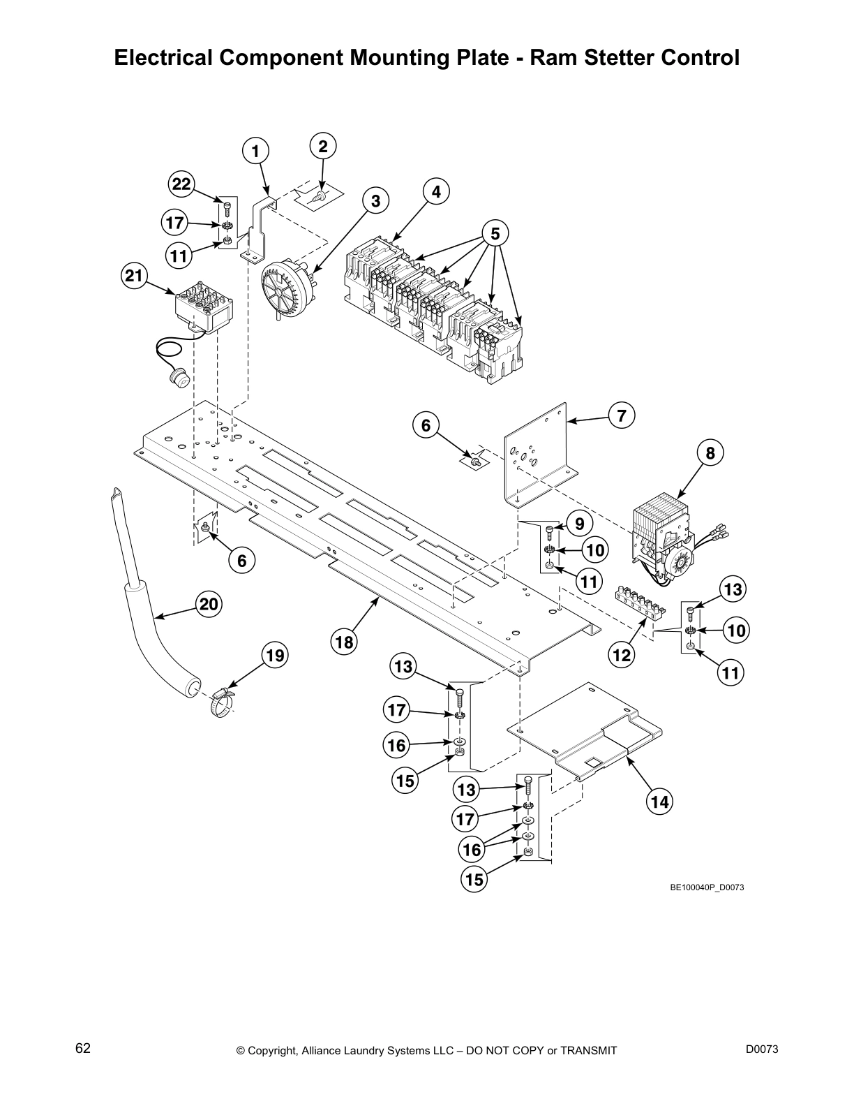 Electrical Component Mounting Plate - Ram Stetter Control