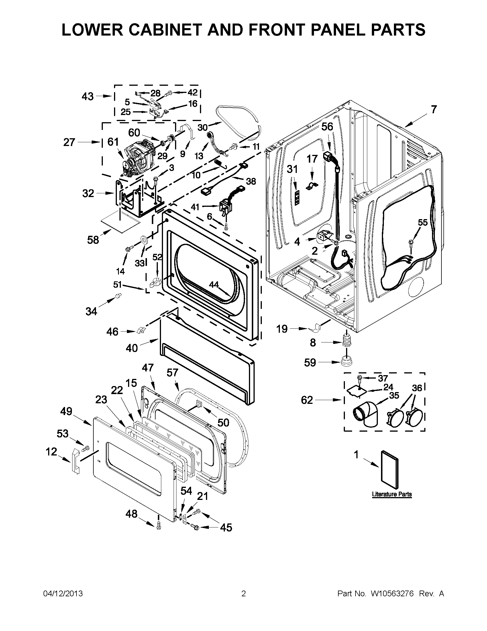 01 - LOWER CABINET AND FRONT PANEL PARTS
