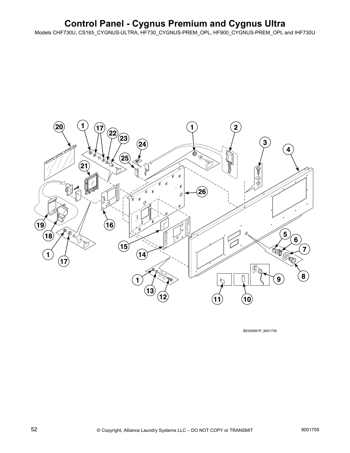 Control Panel - Cygnus Premium and Cygnus Ultra