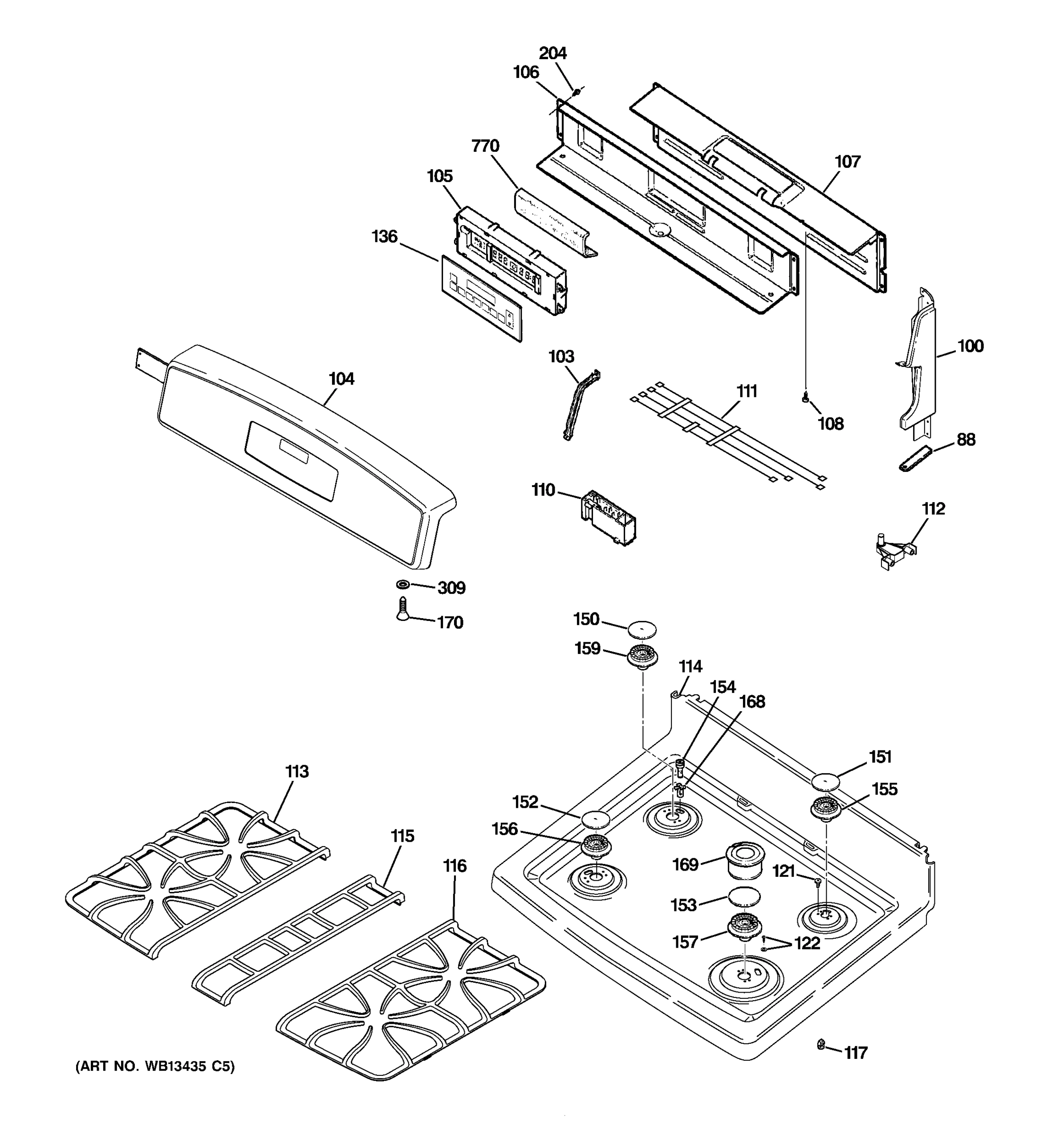 CONTROL PANEL & COOKTOP