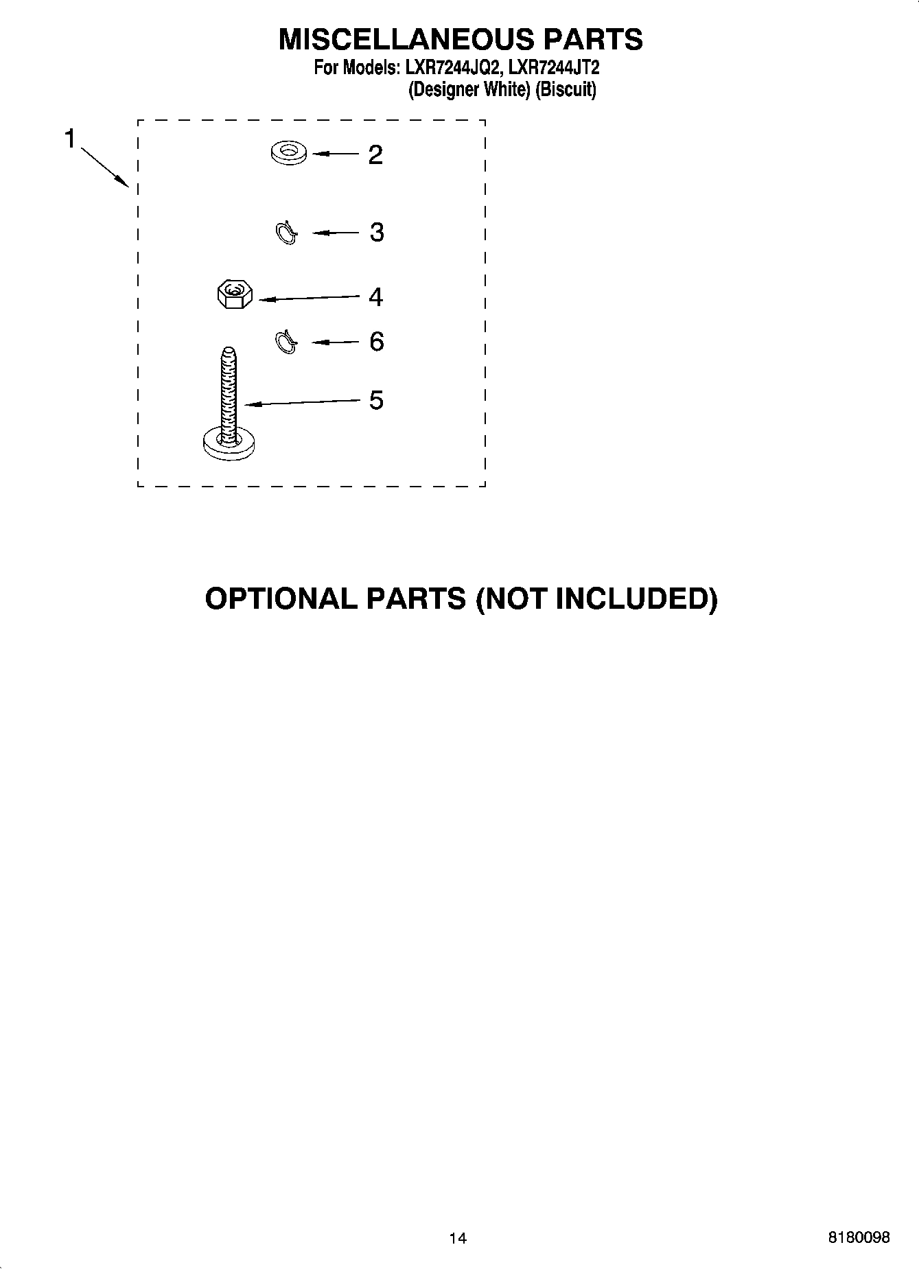 10 - MISCELLANEOUS PARTS - OPTIONAL PARTS (NOT INCLUDED)