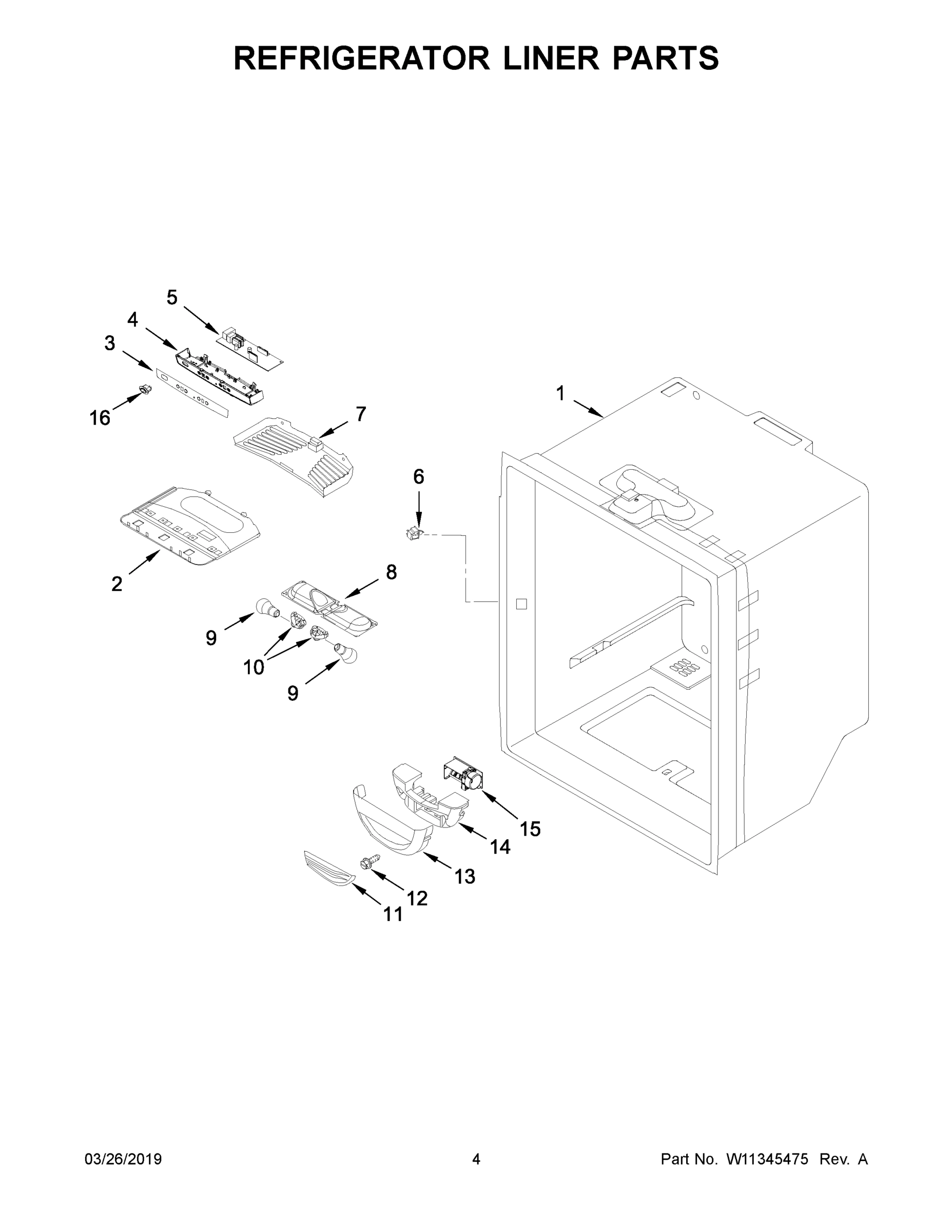 03 - REFRIGERATOR LINER PARTS