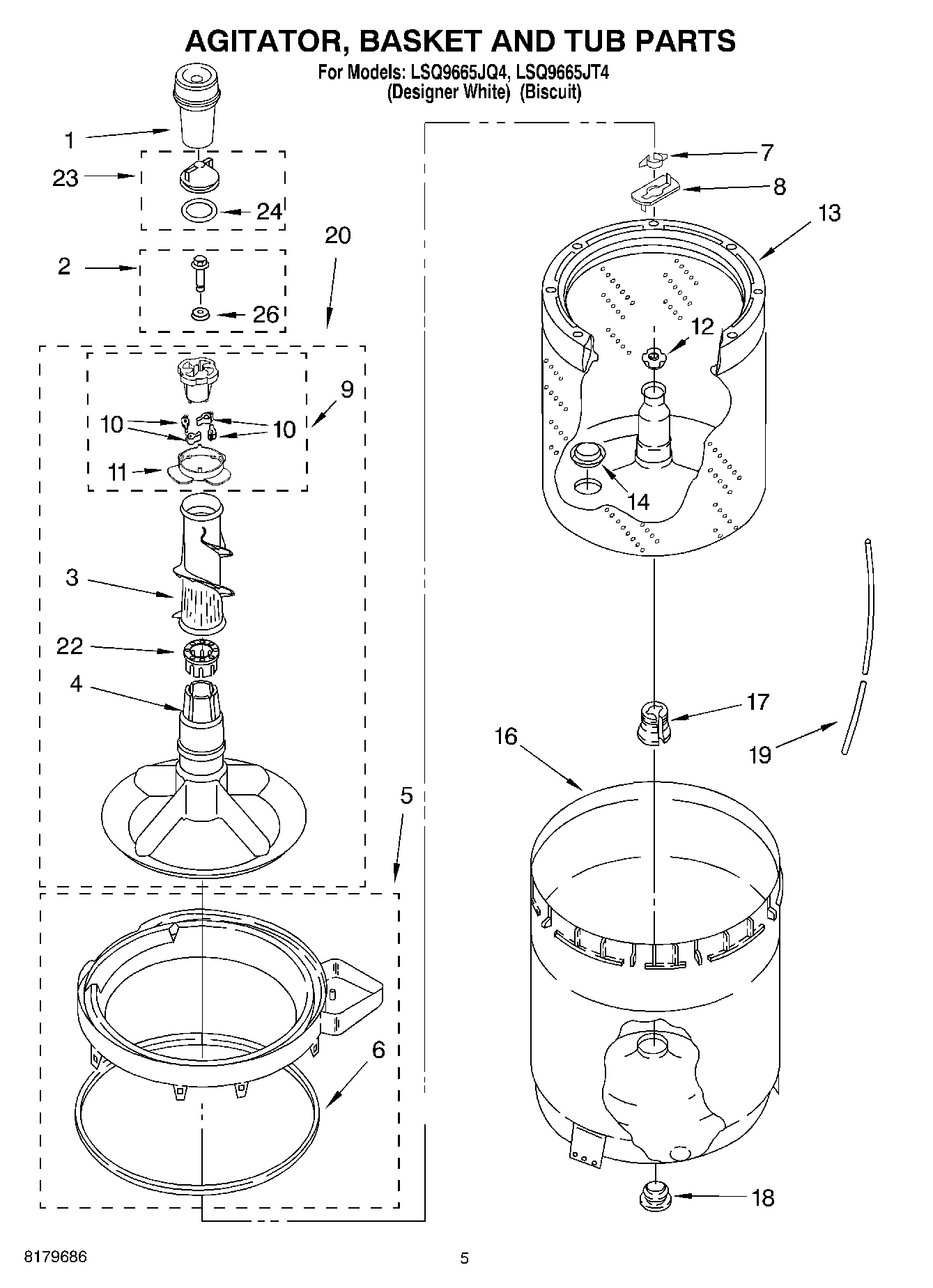 03 - AGITATOR, BASKET AND TUB