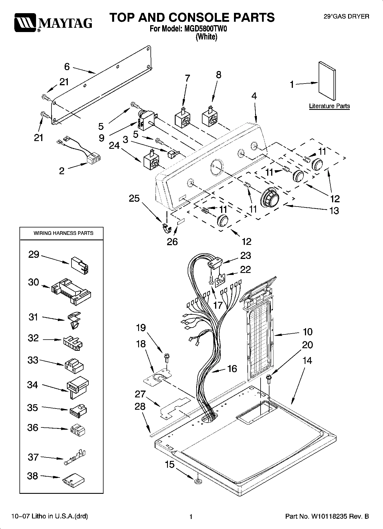 01 - TOP AND CONSOLE PARTS