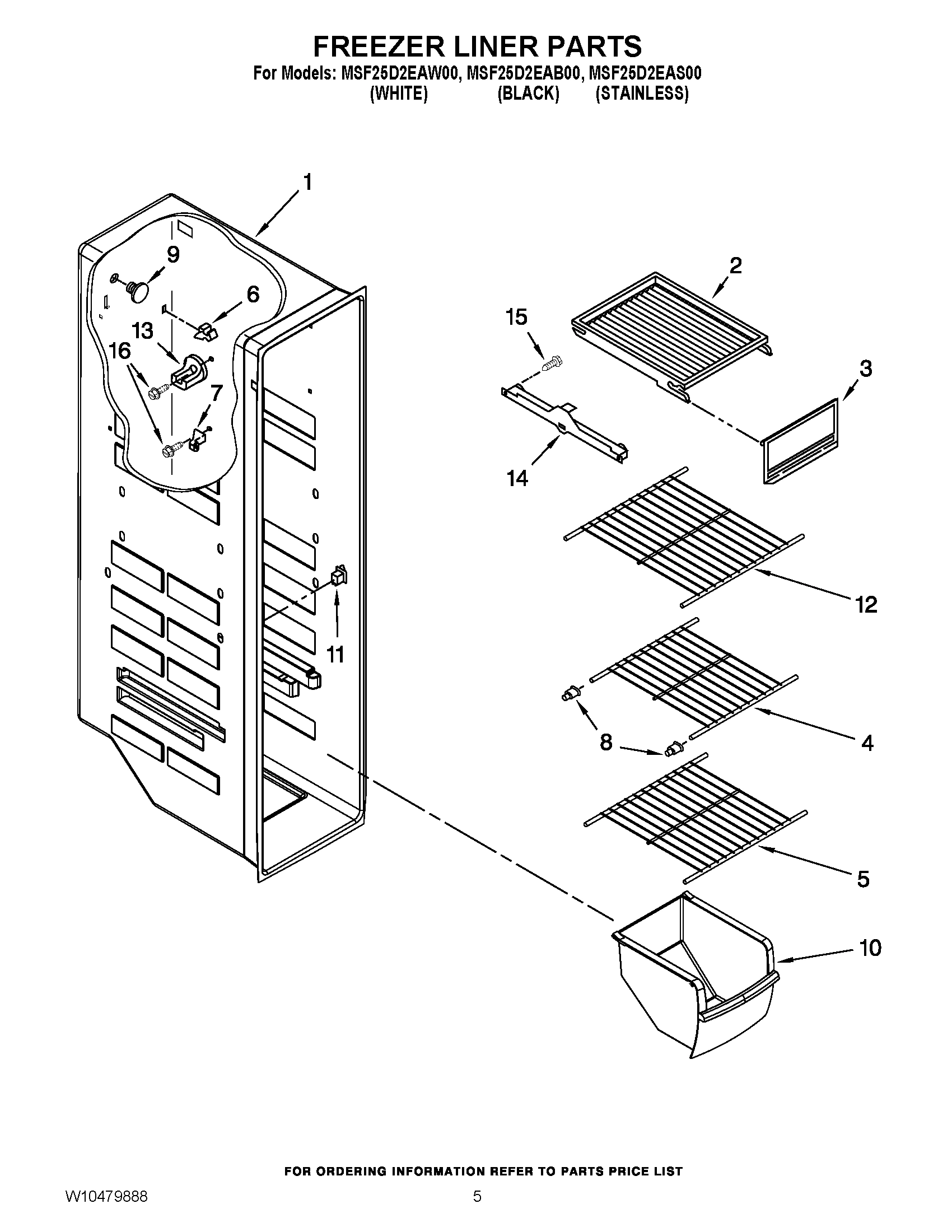 04 - FREEZER LINER PARTS