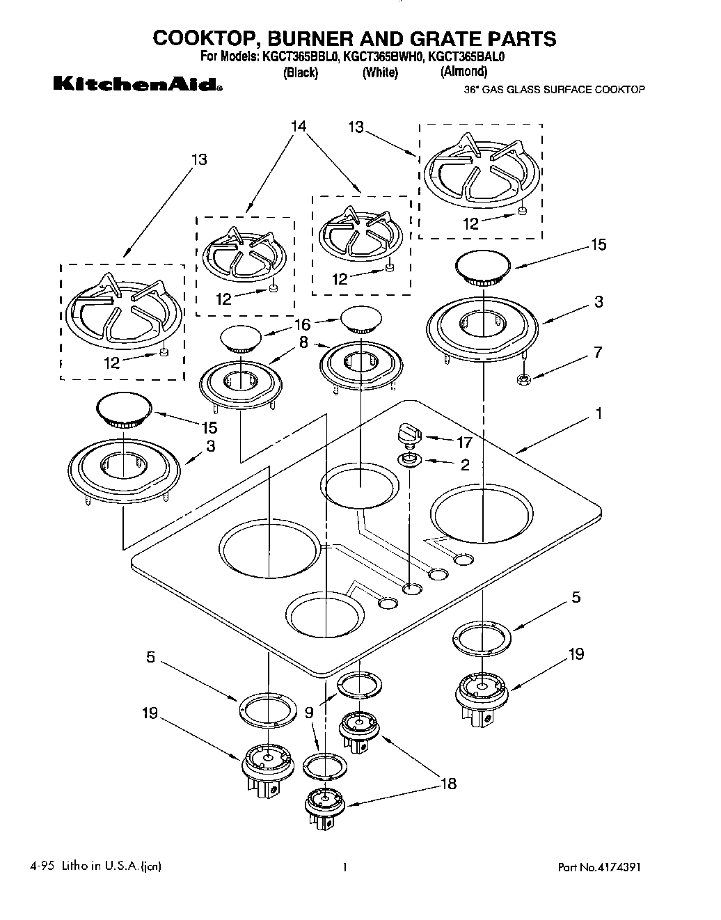 01 - COOKTOP, BURNER AND GRATE