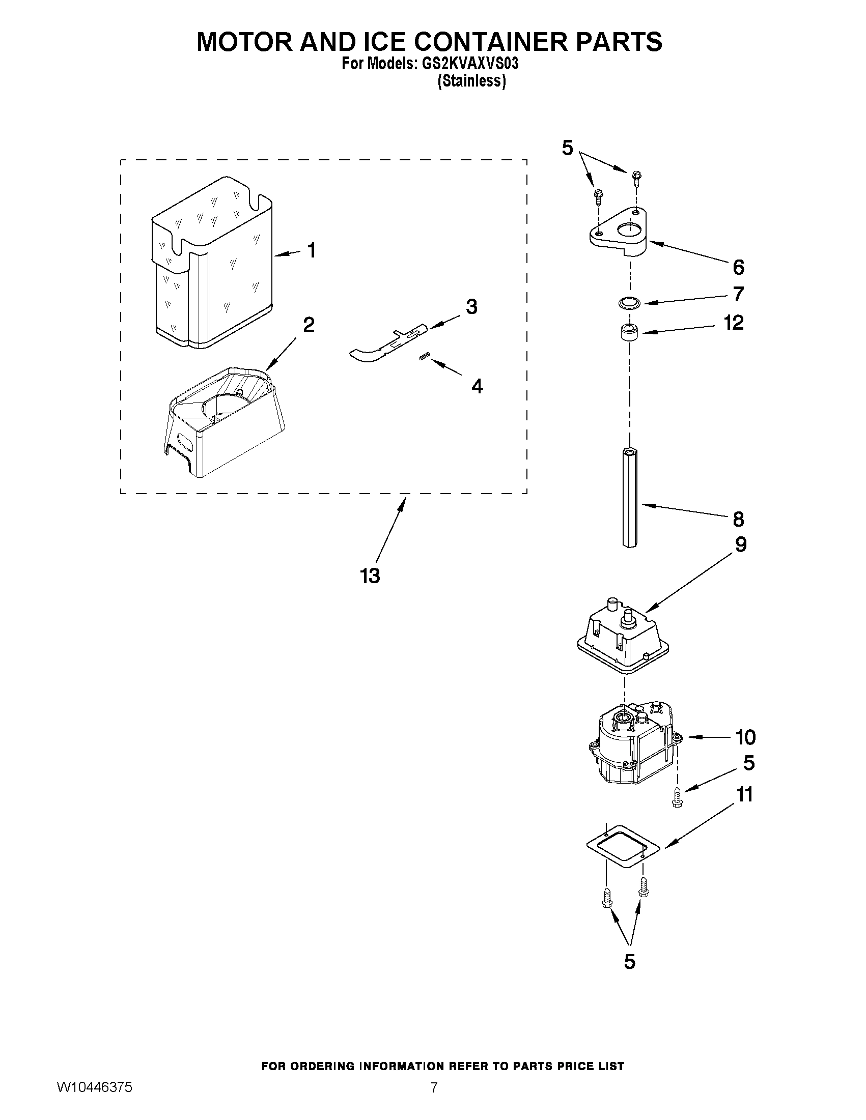 05 - MOTOR AND ICE CONTAINER PARTS