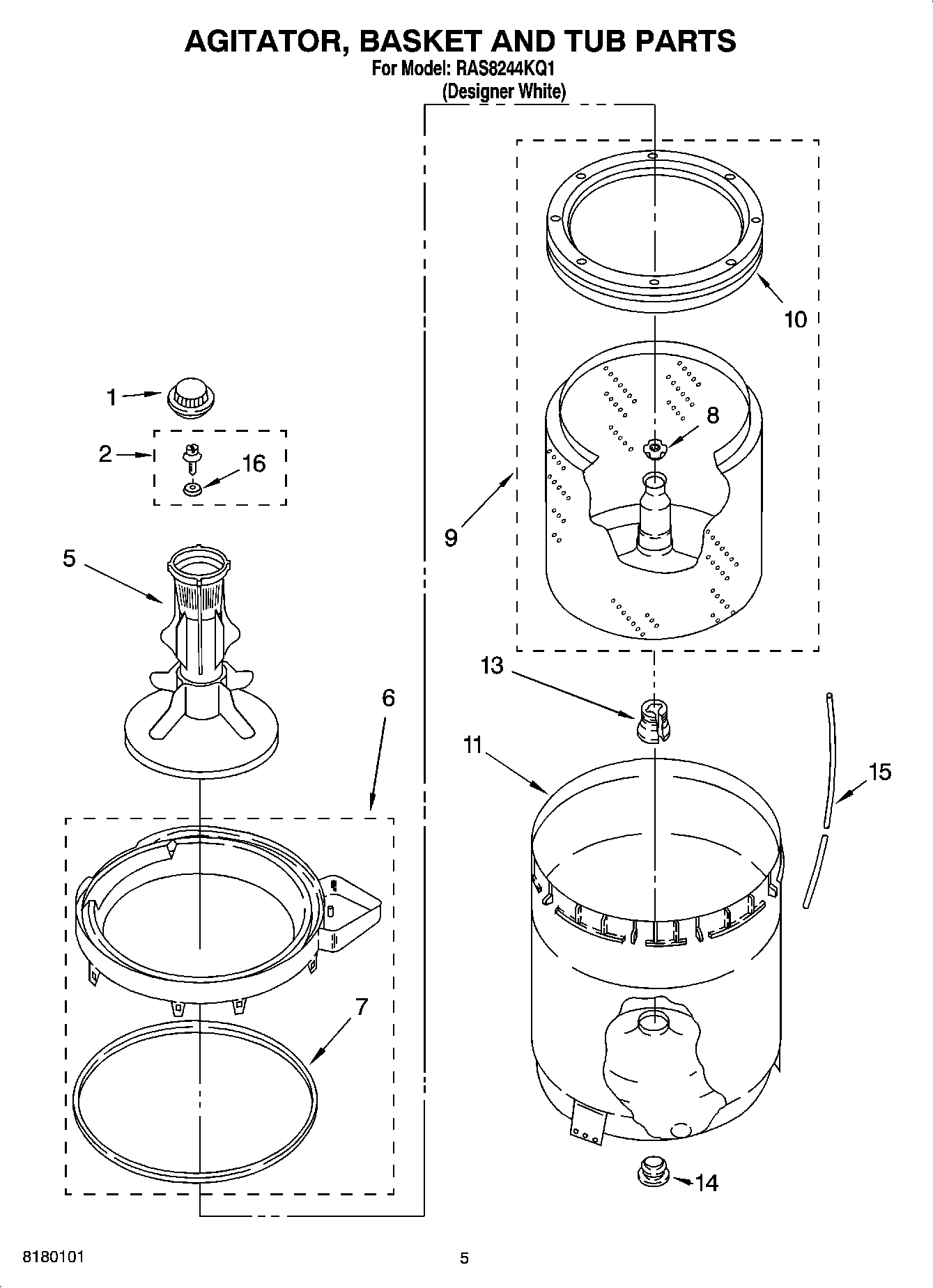03 - AGITATOR, BASKET AND TUB PARTS