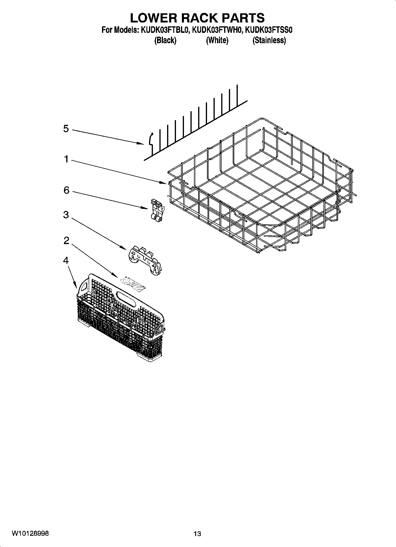 11 - LOWER RACK PARTS, OPTIONAL PARTS (NOT INCLUDED)