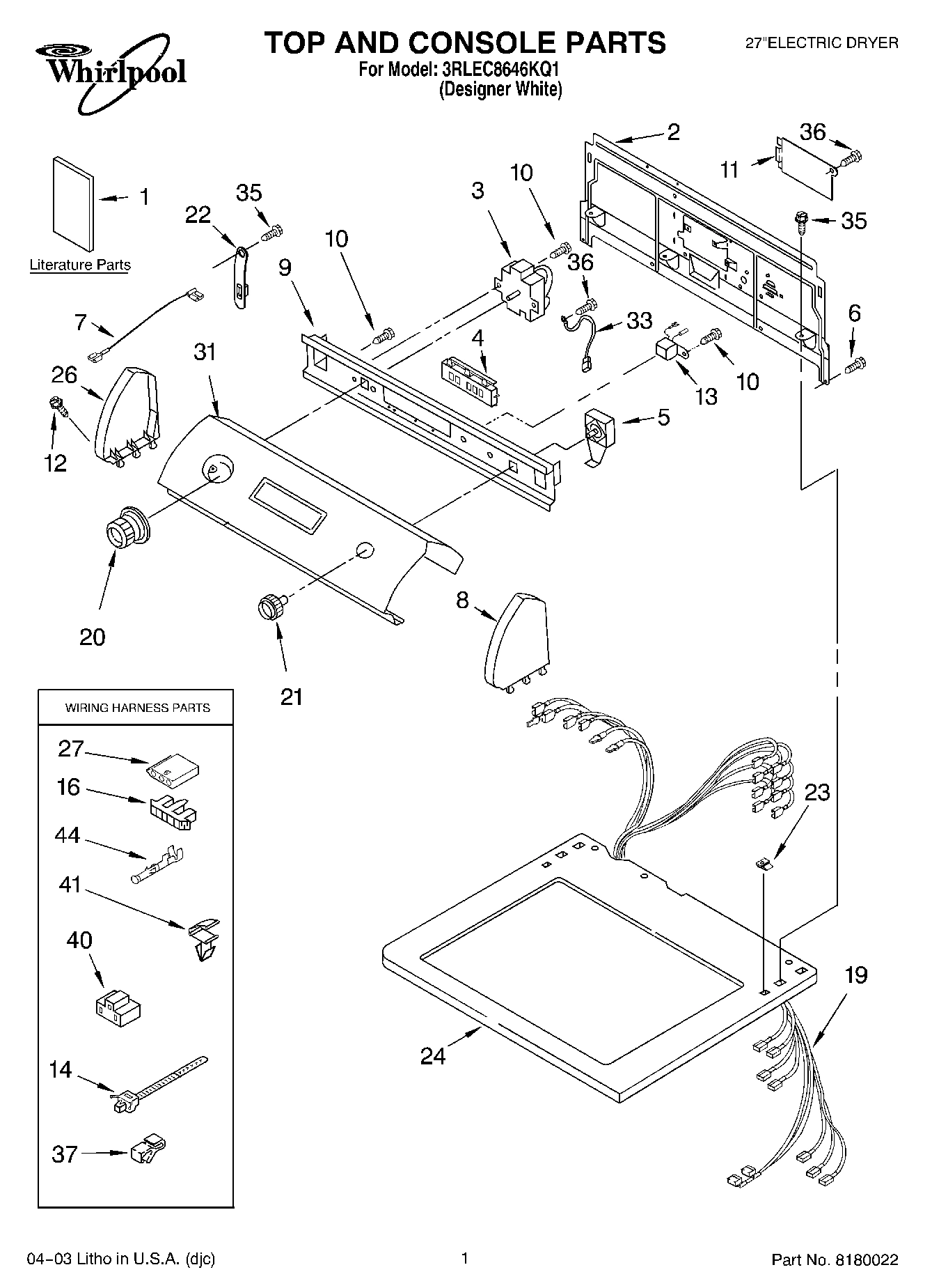 01 - TOP AND CONSOLE PARTS