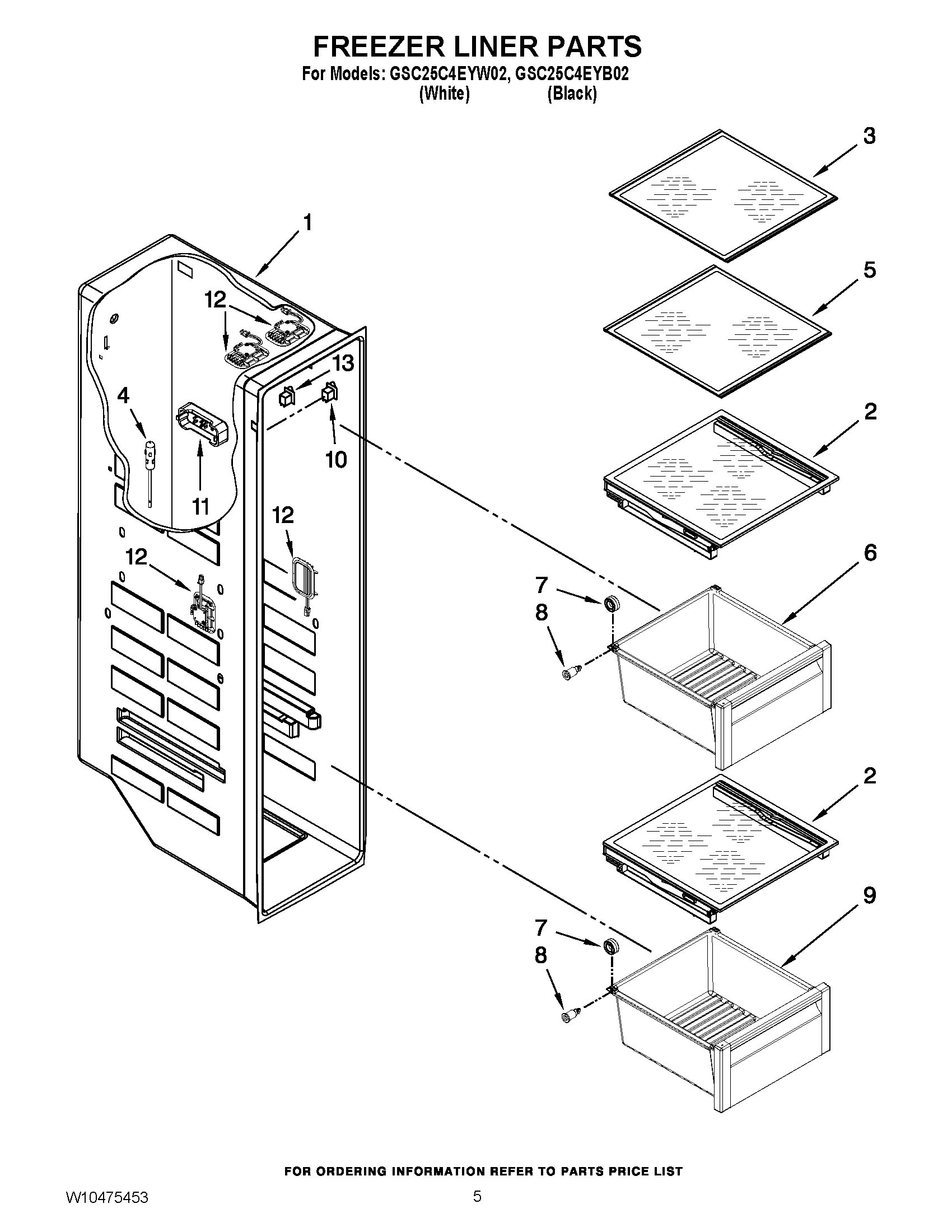 04 - FREEZER LINER PARTS