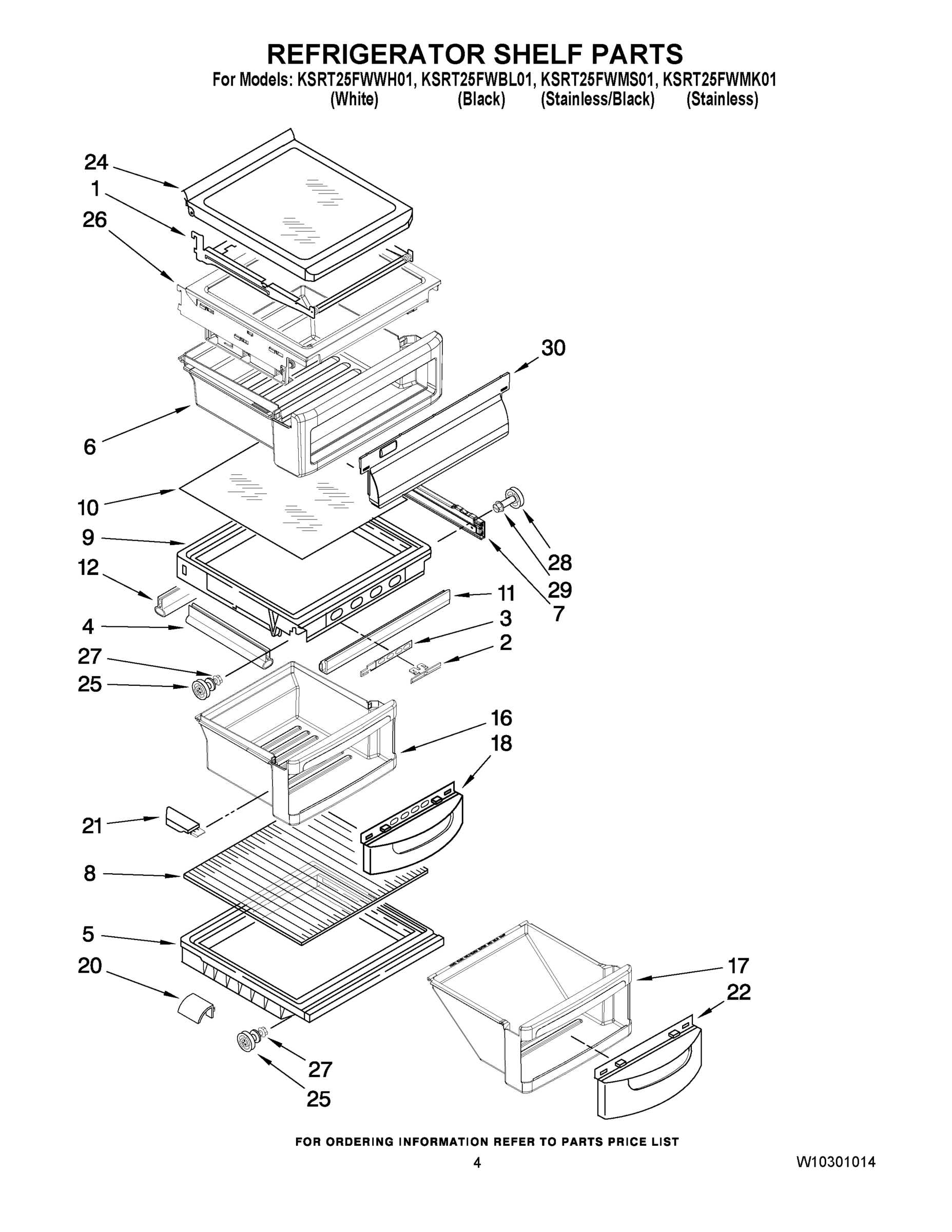 03 - REFRIGERATOR SHELF PARTS