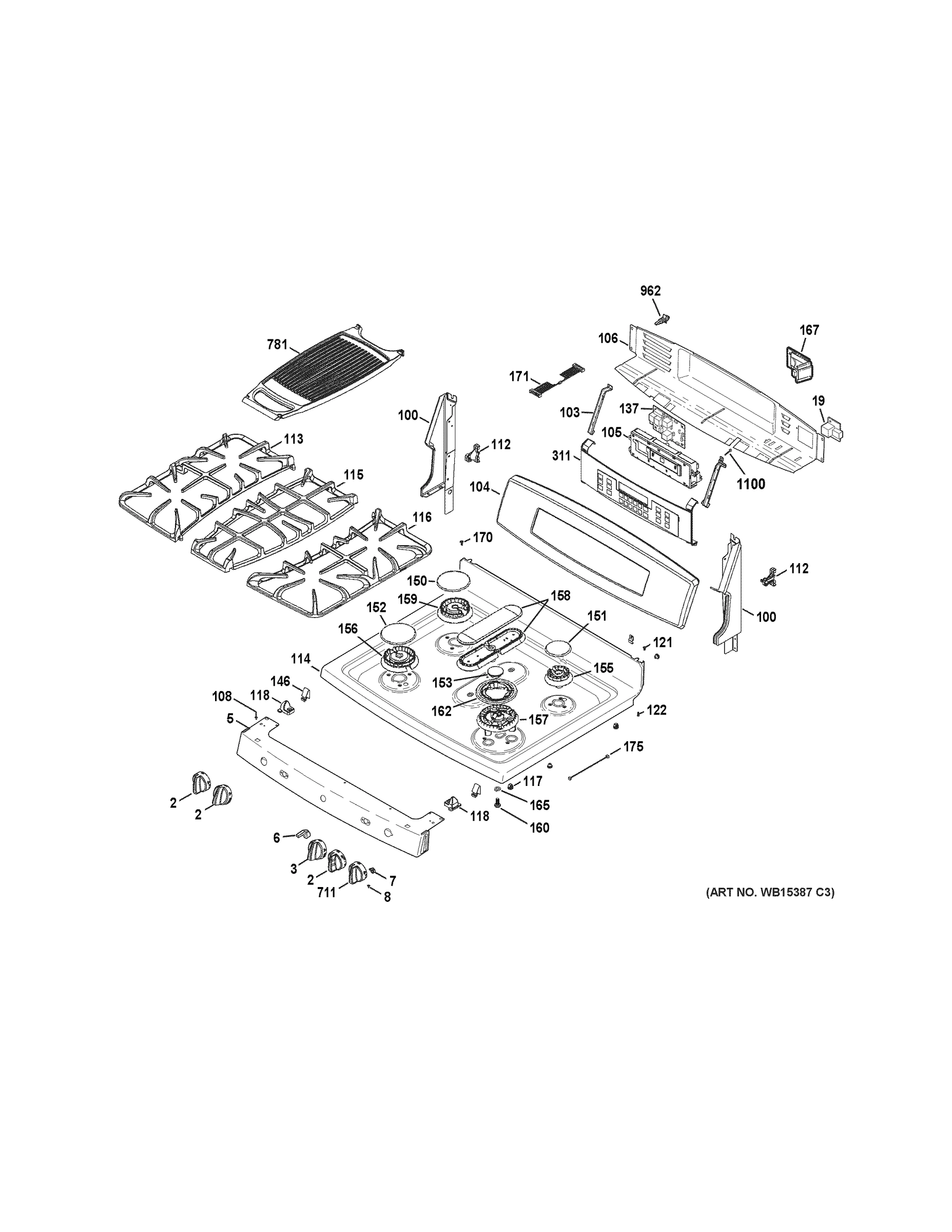 CONTROL PANEL & COOKTOP