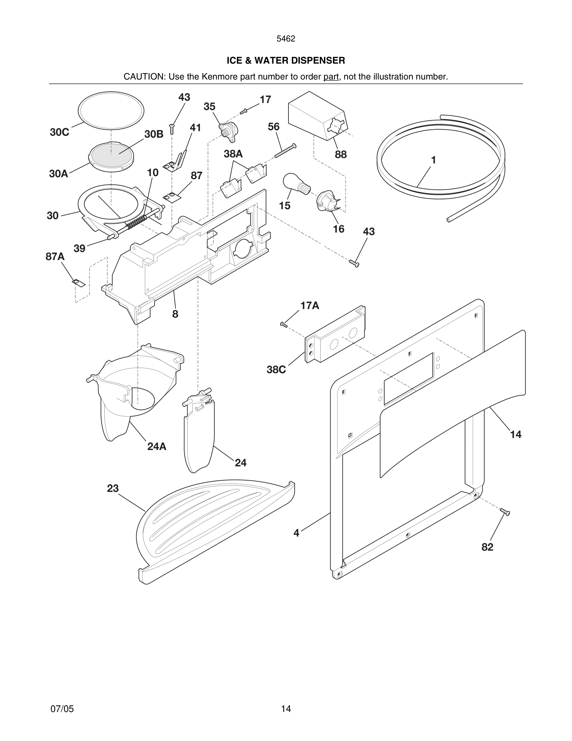 15 - ICE & WATER DISPENSER