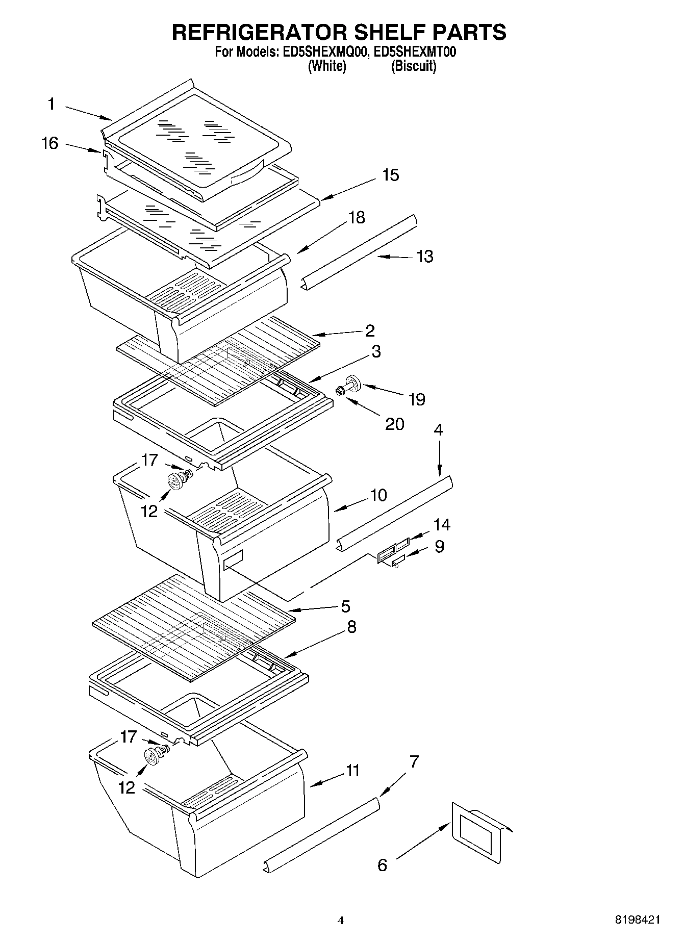 03 - REFRIGERATOR SHELF PARTS