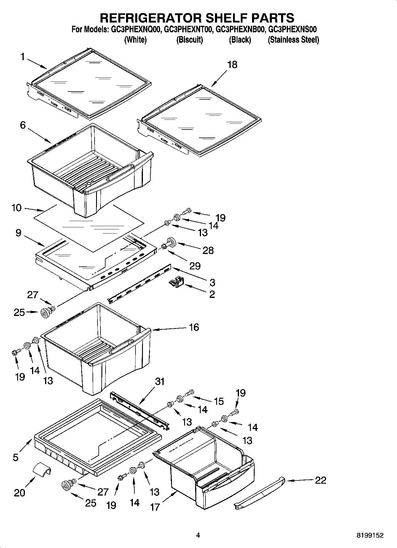 03 - REFRIGERATOR SHELF PARTS