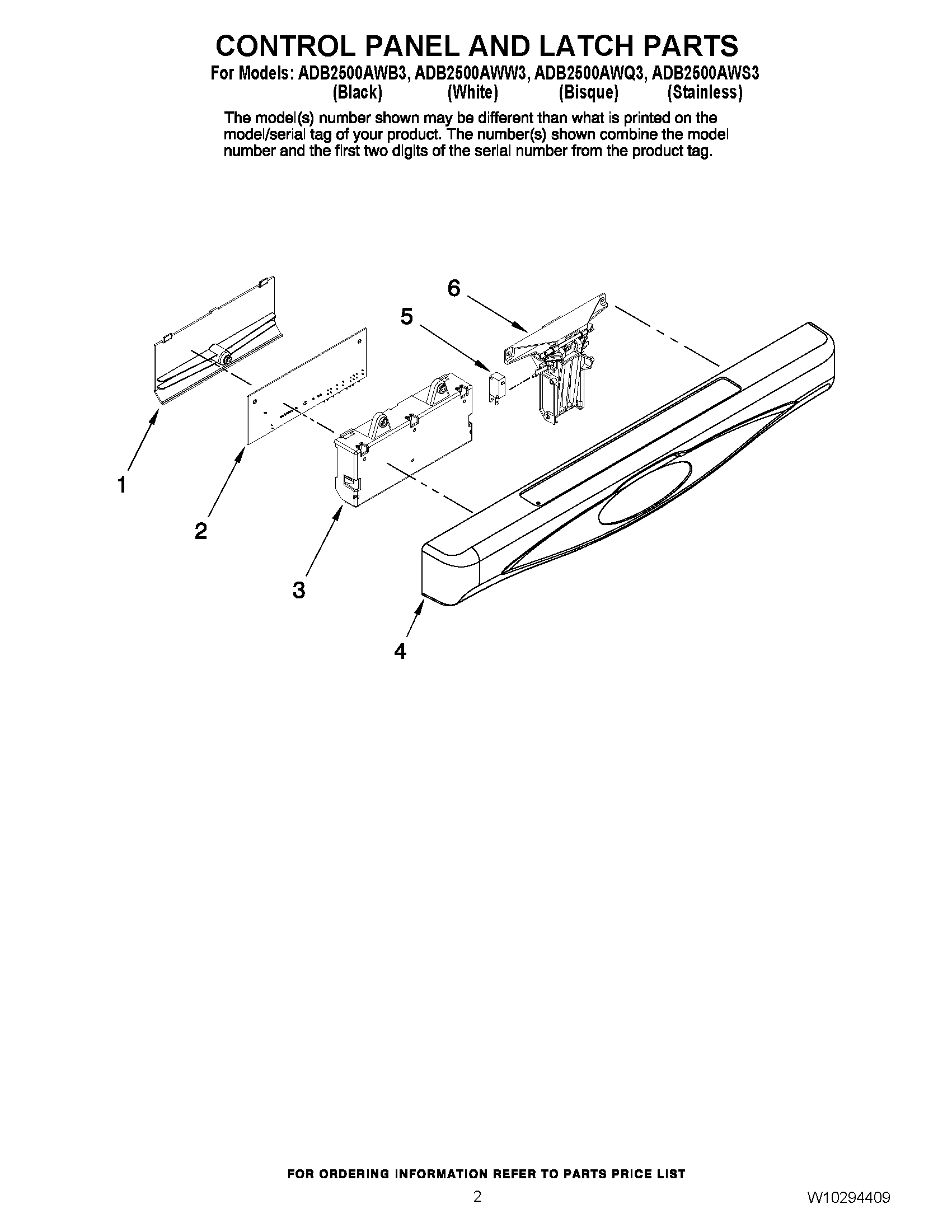 02 - CONTROL PANEL AND LATCH PARTS