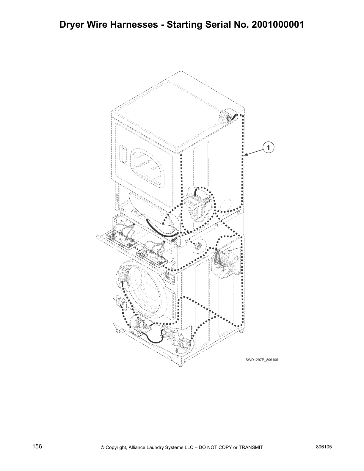 Dryer Wire Harnesses - Starting Serial No. 2001000001