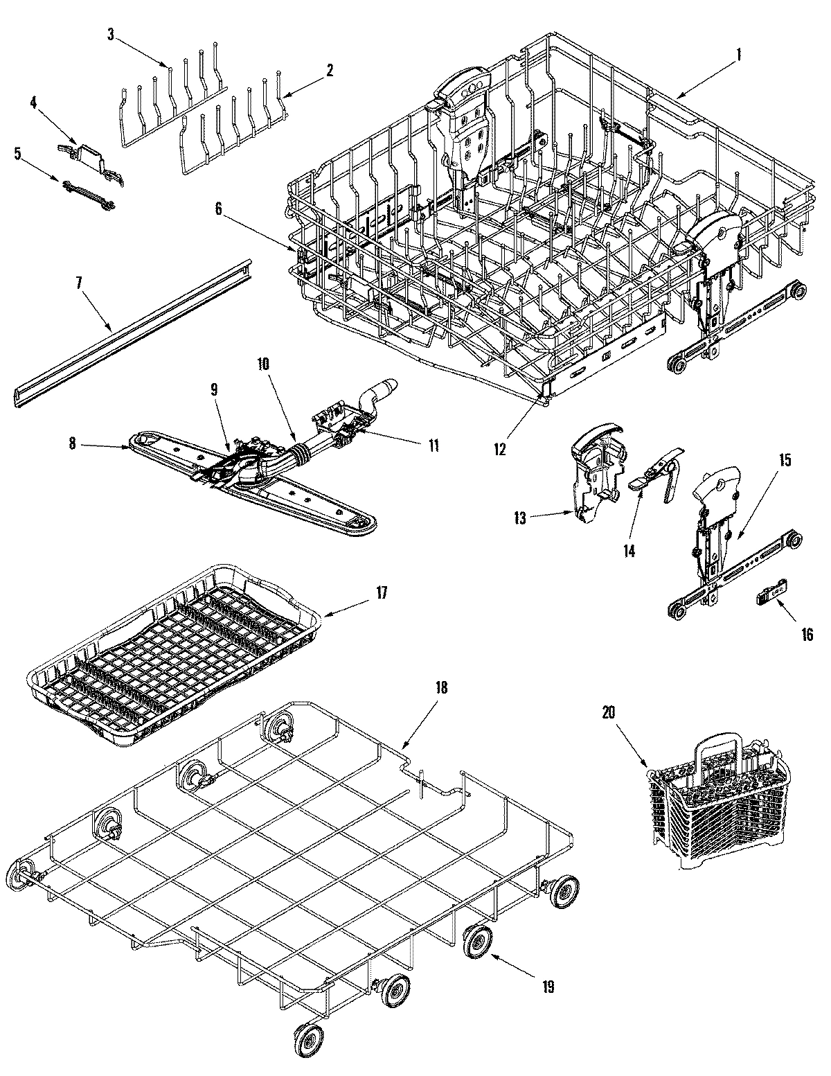 03 - RAIL & RACK ASSEMBLY (MDL/LWR)