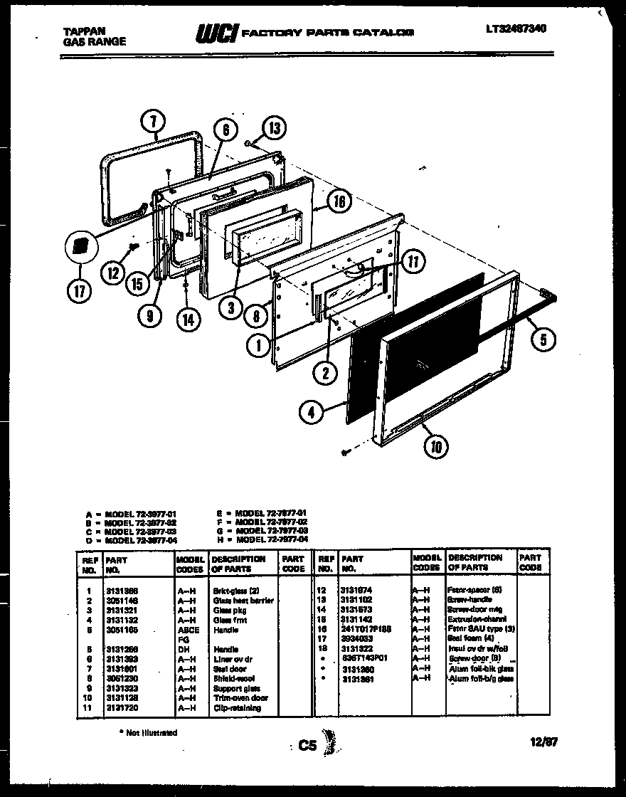 05 - LOWER OVEN DOOR PARTS
