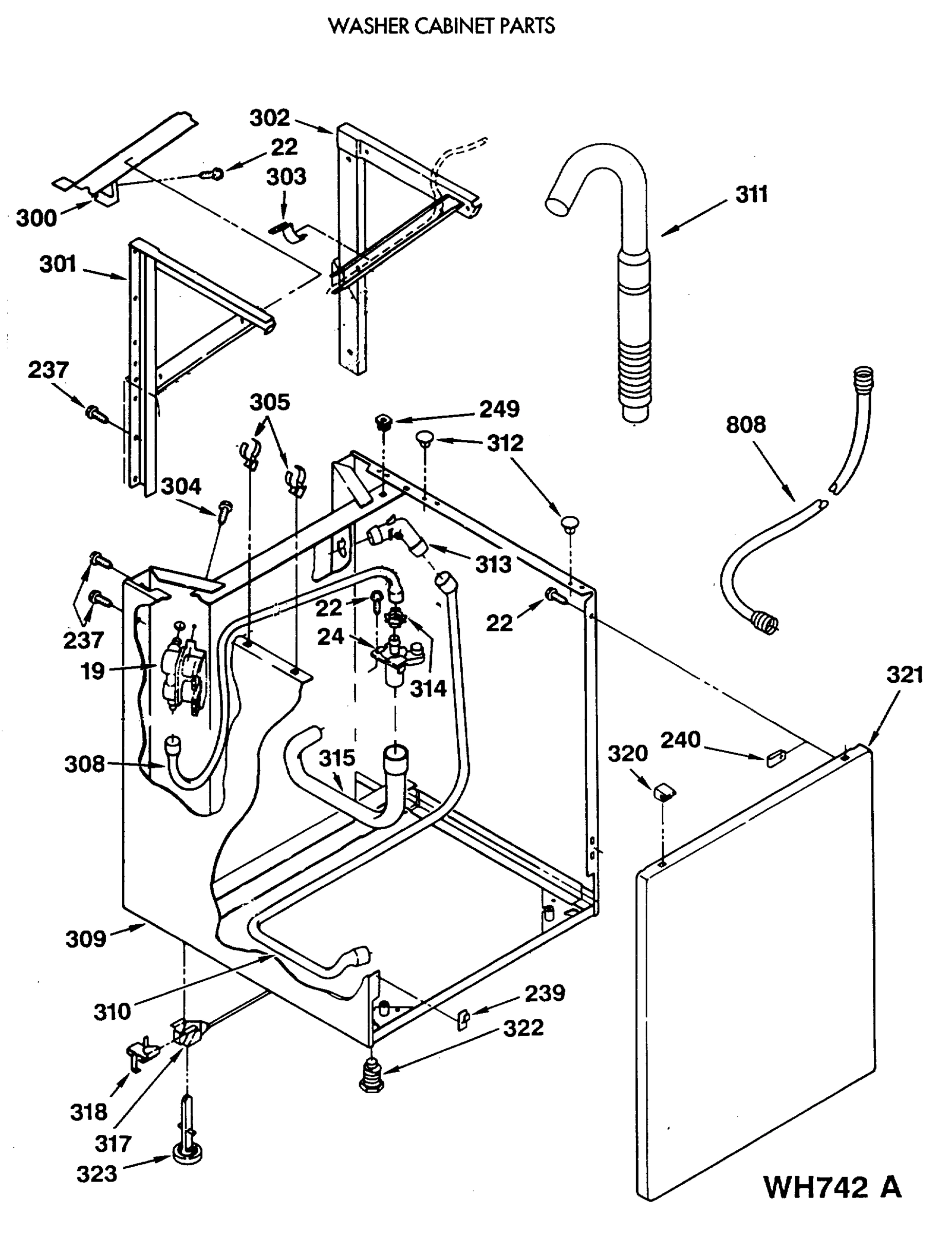 WASHER CABINET PARTS