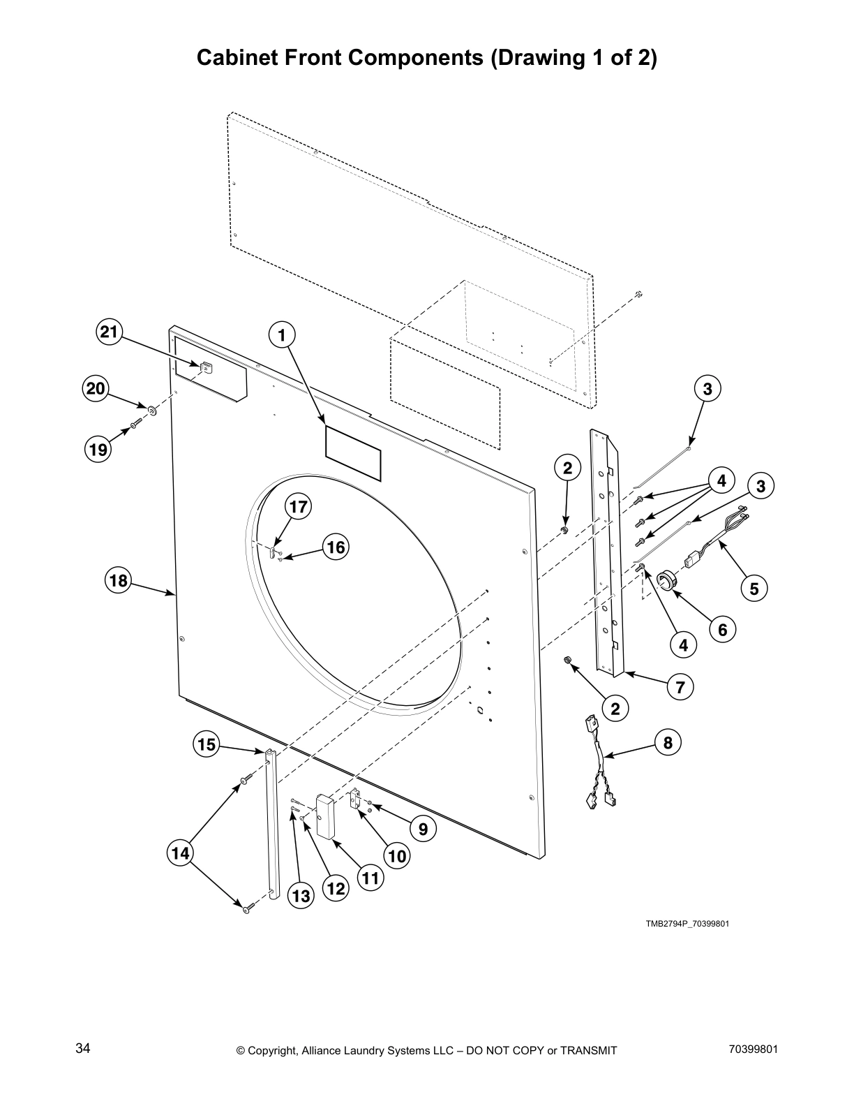 Cabinet Front Components (Drawing 1 of 2)