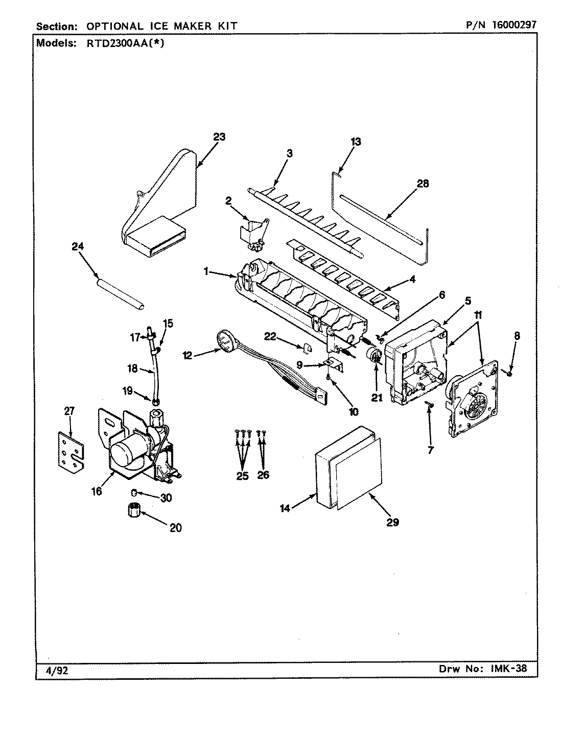 04 - OPTIONAL ICE MAKER KIT (RAE3100AAX)