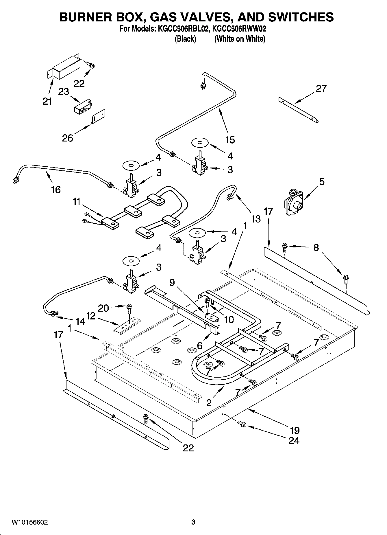02 - BURNER BOX, GAS VALVES, AND SWITCHES, OPTIONAL PARTS
