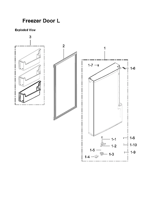 Left Freezer Door Parts