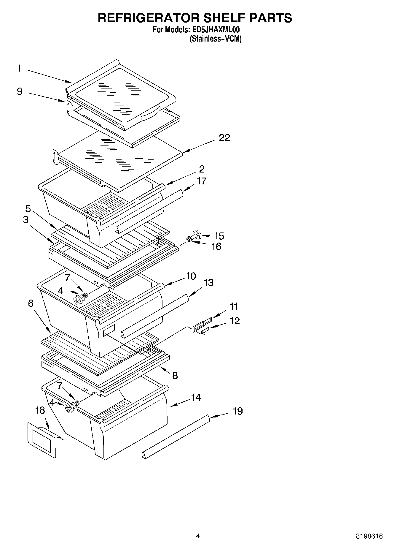 03 - REFRIGERATOR SHELF PARTS