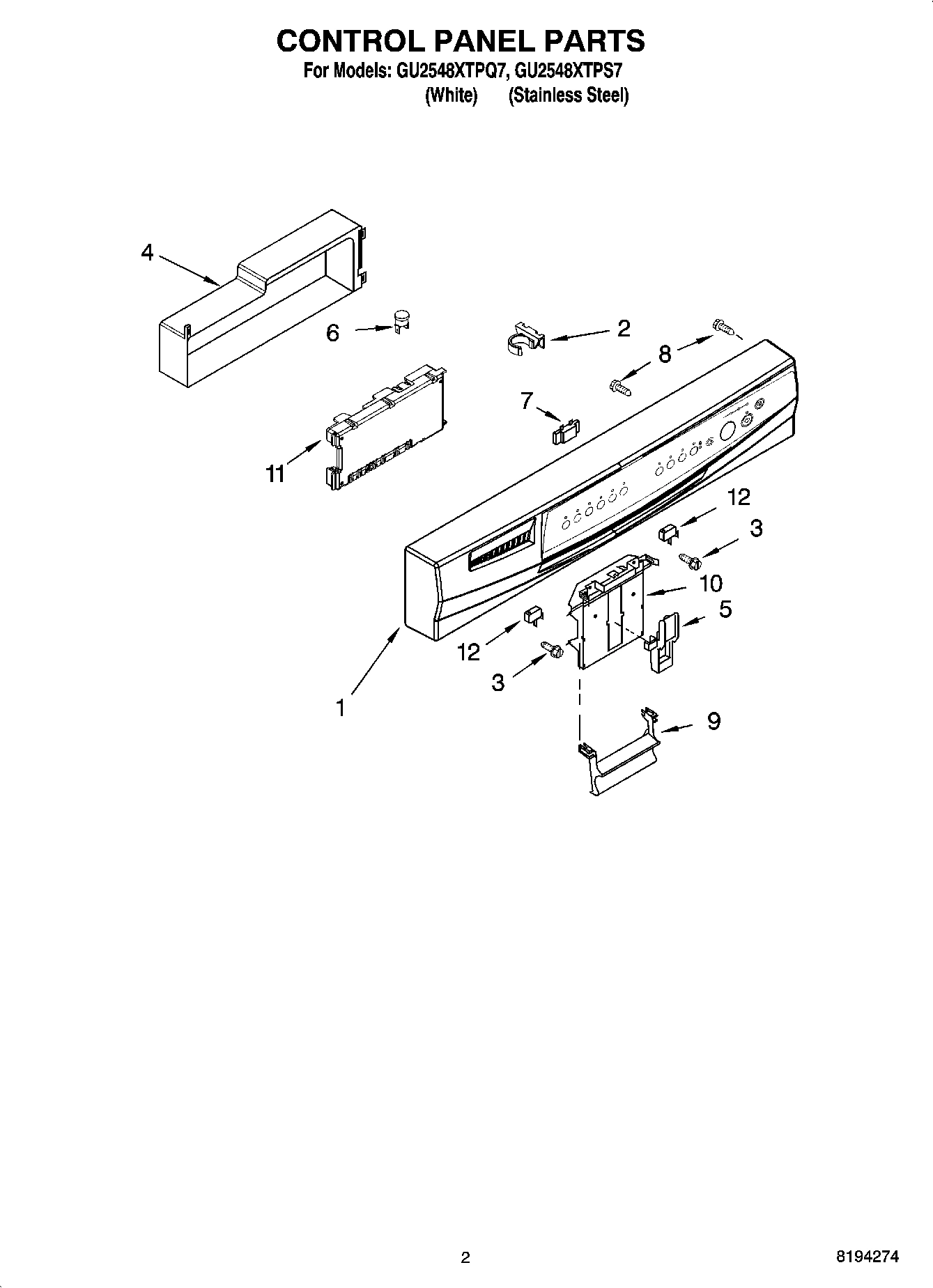 02 - CONTROL PANEL PARTS