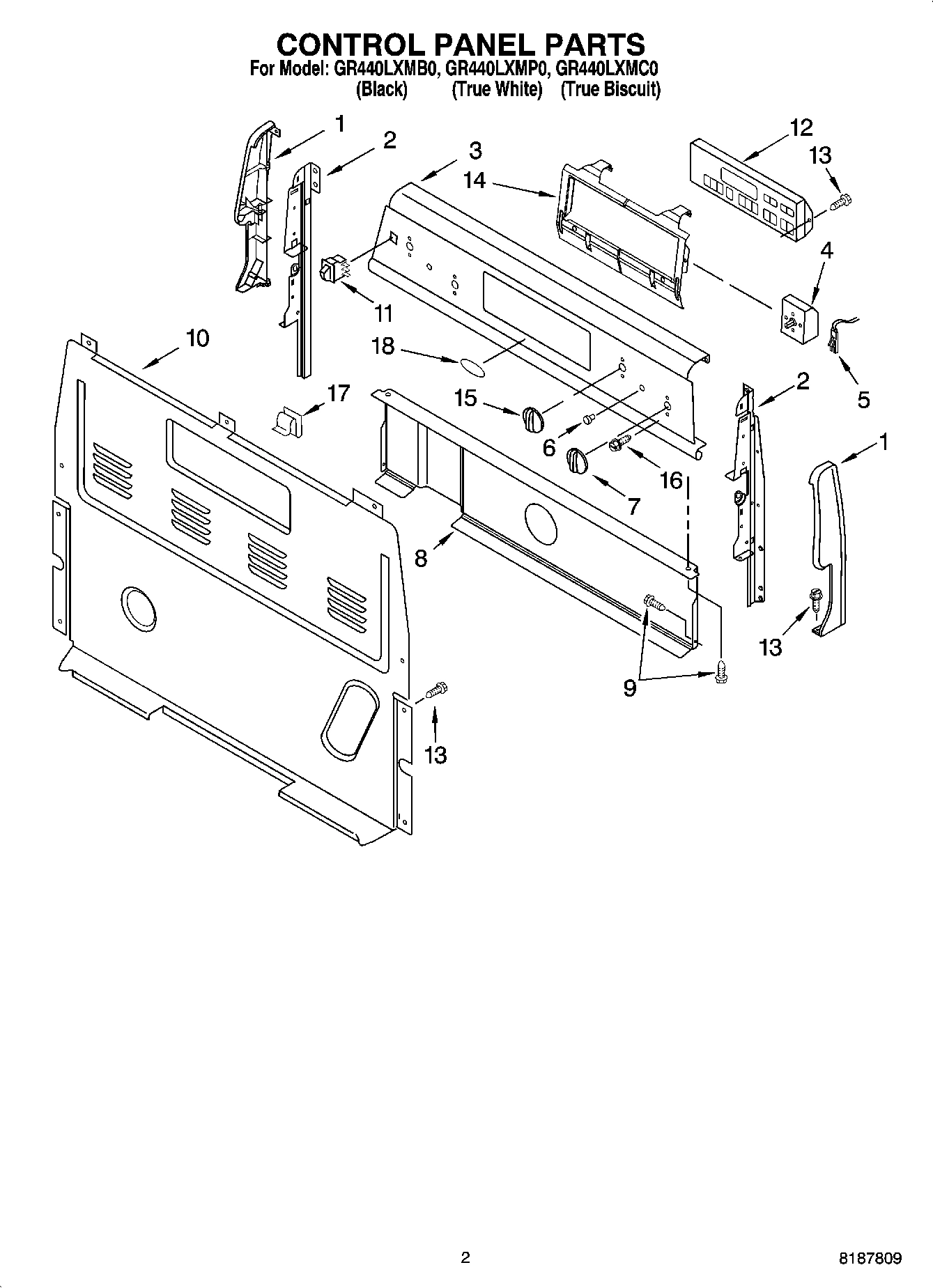 02 - CONTROL PANEL PARTS