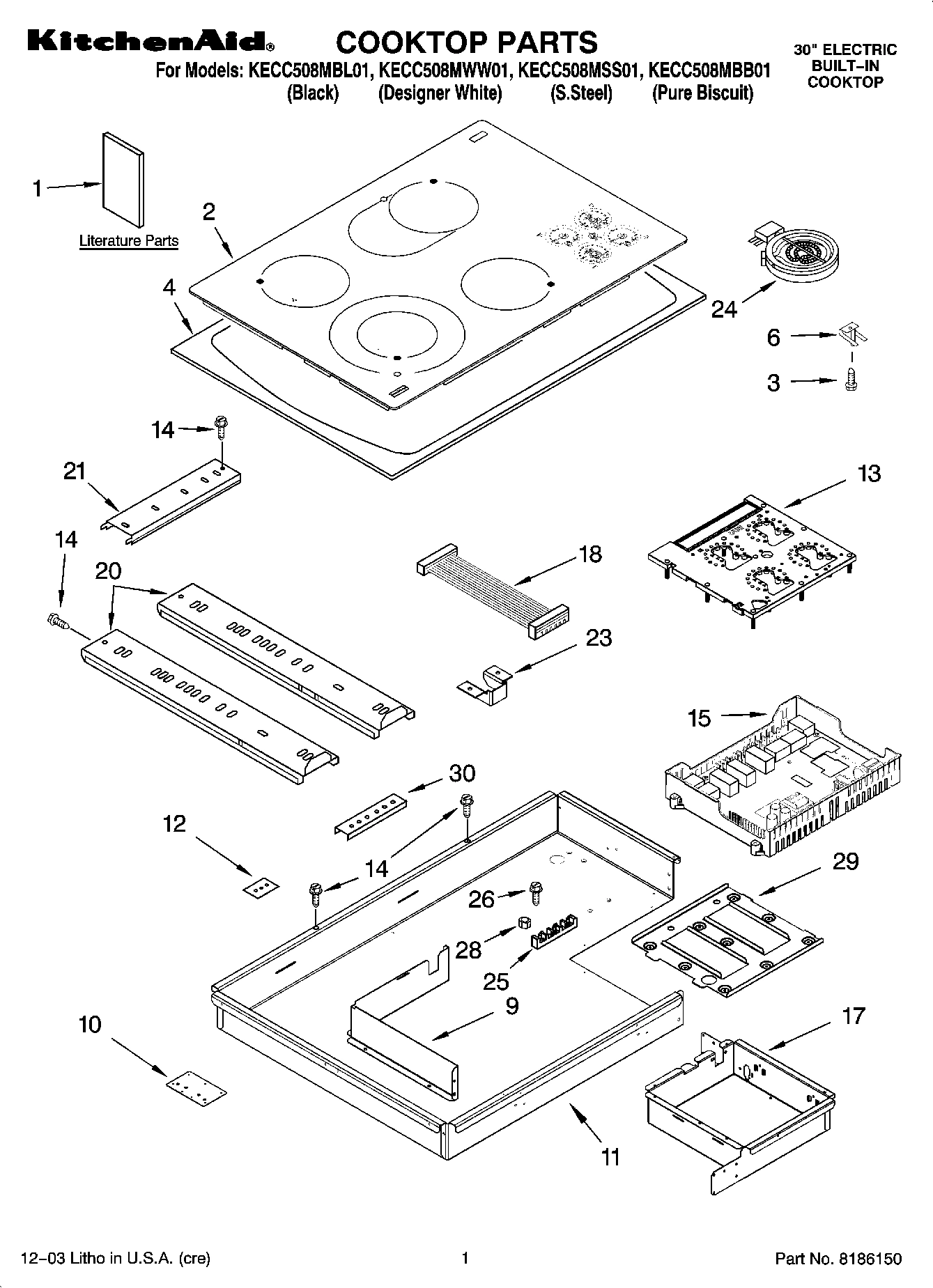 01 - COOKTOP PARTS, MISCELLANEOUS PARTS