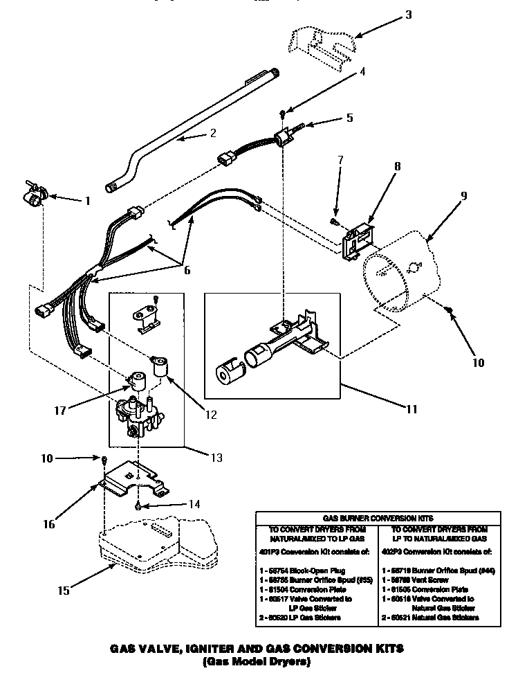05 - GAS VALVE, IGNITER & GAS CONVERSION KITS