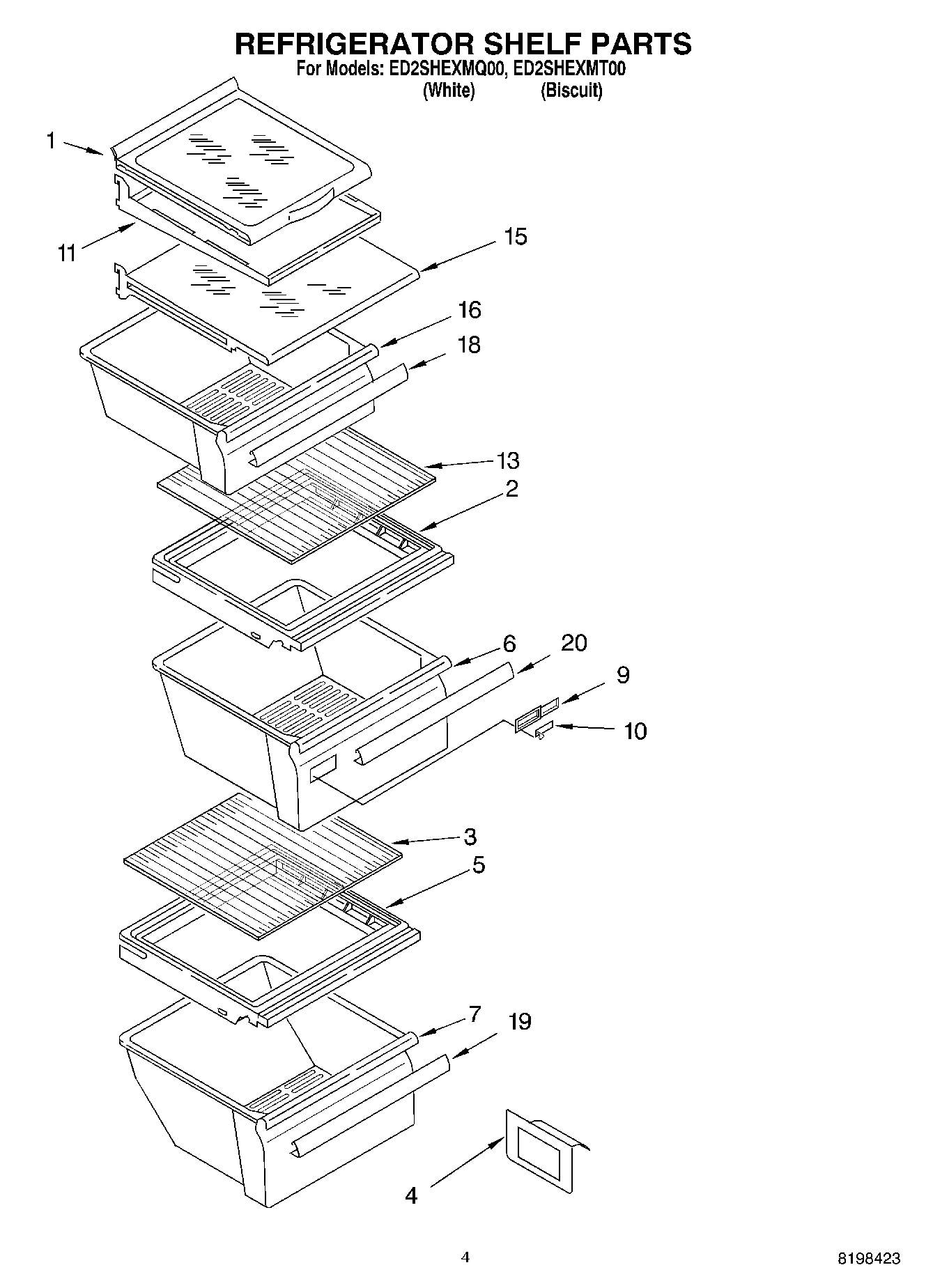 03 - REFRIGERATOR SHELF PARTS