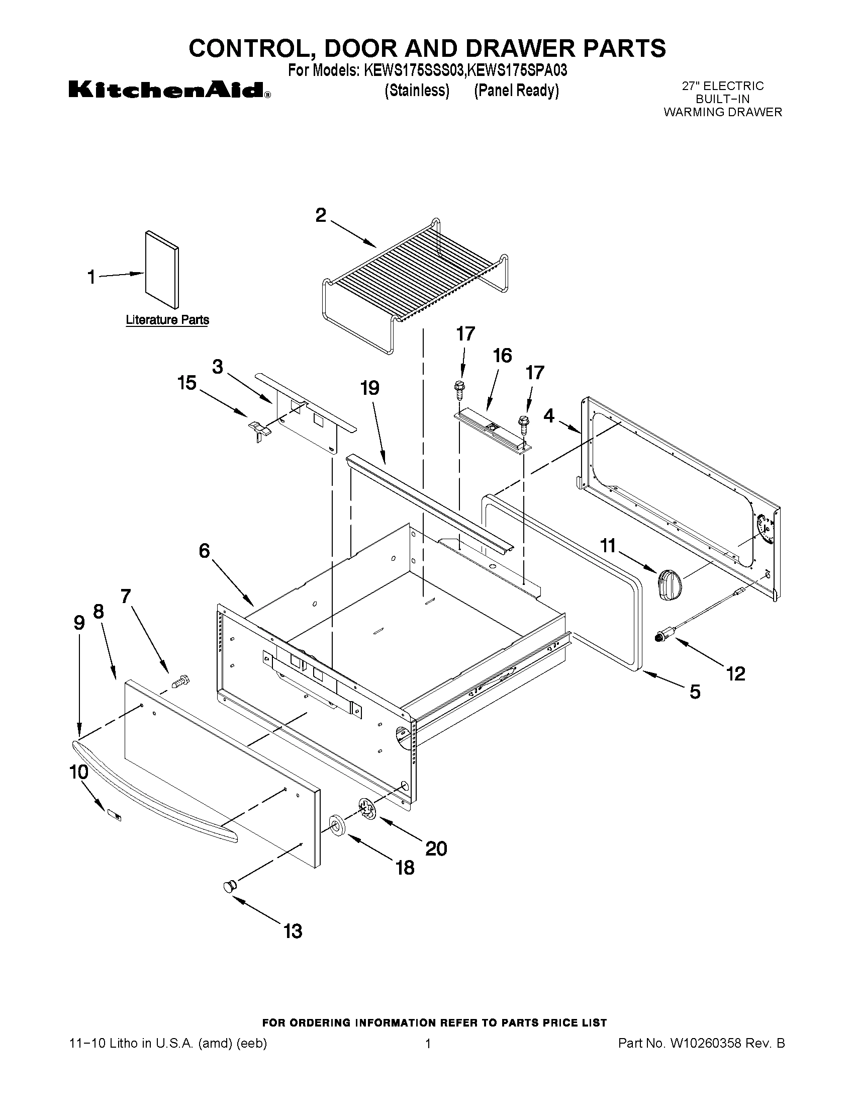 01 - CONTROL, DOOR AND DRAWER PARTS