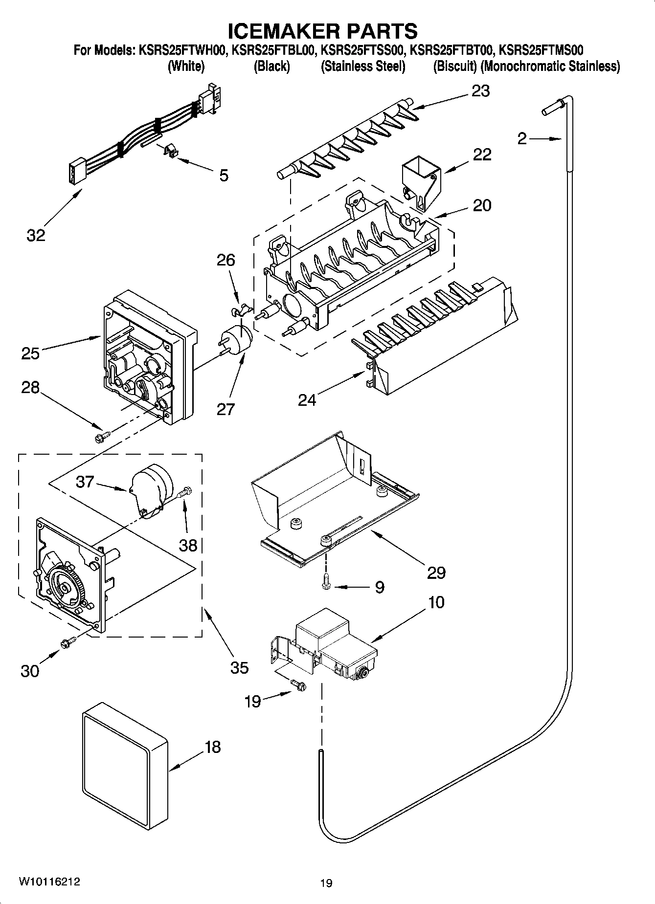 12 - ICEMAKER PARTS, OPTIONAL PARTS (NOT INCLUDED)