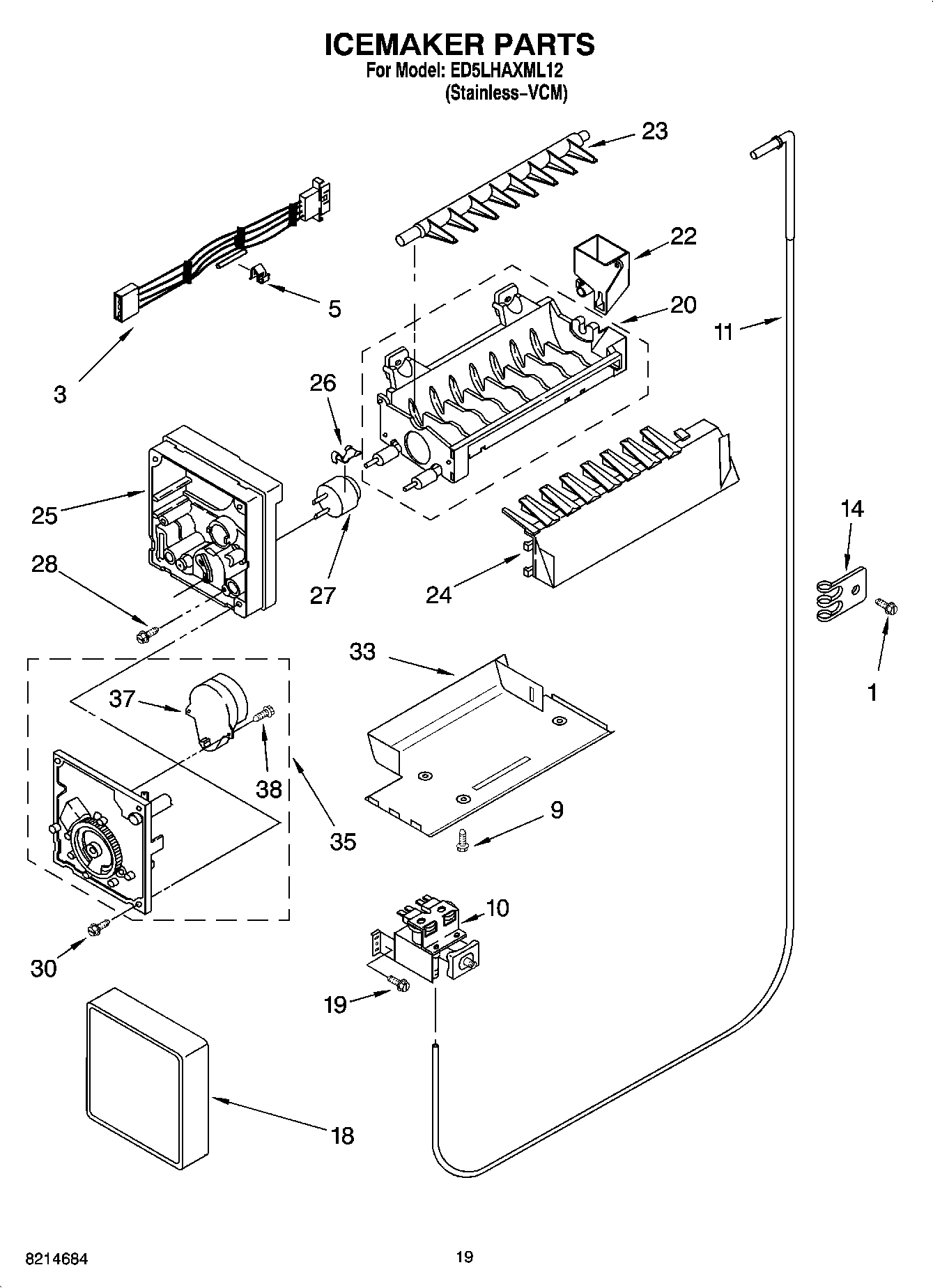 12 - ICEMAKER PARTS, OPTIONAL PARTS