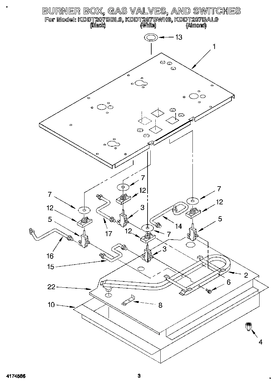 03 - BURNER BOX, GAS VALVES, AND SWITCHES