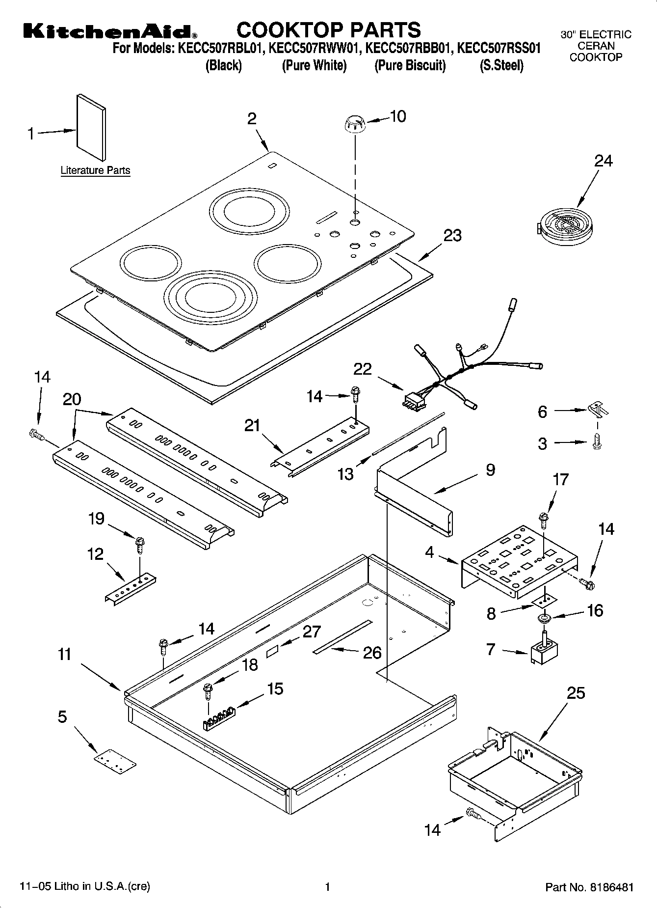 01 - COOKTOP PARTS, OPTIONAL PARTS