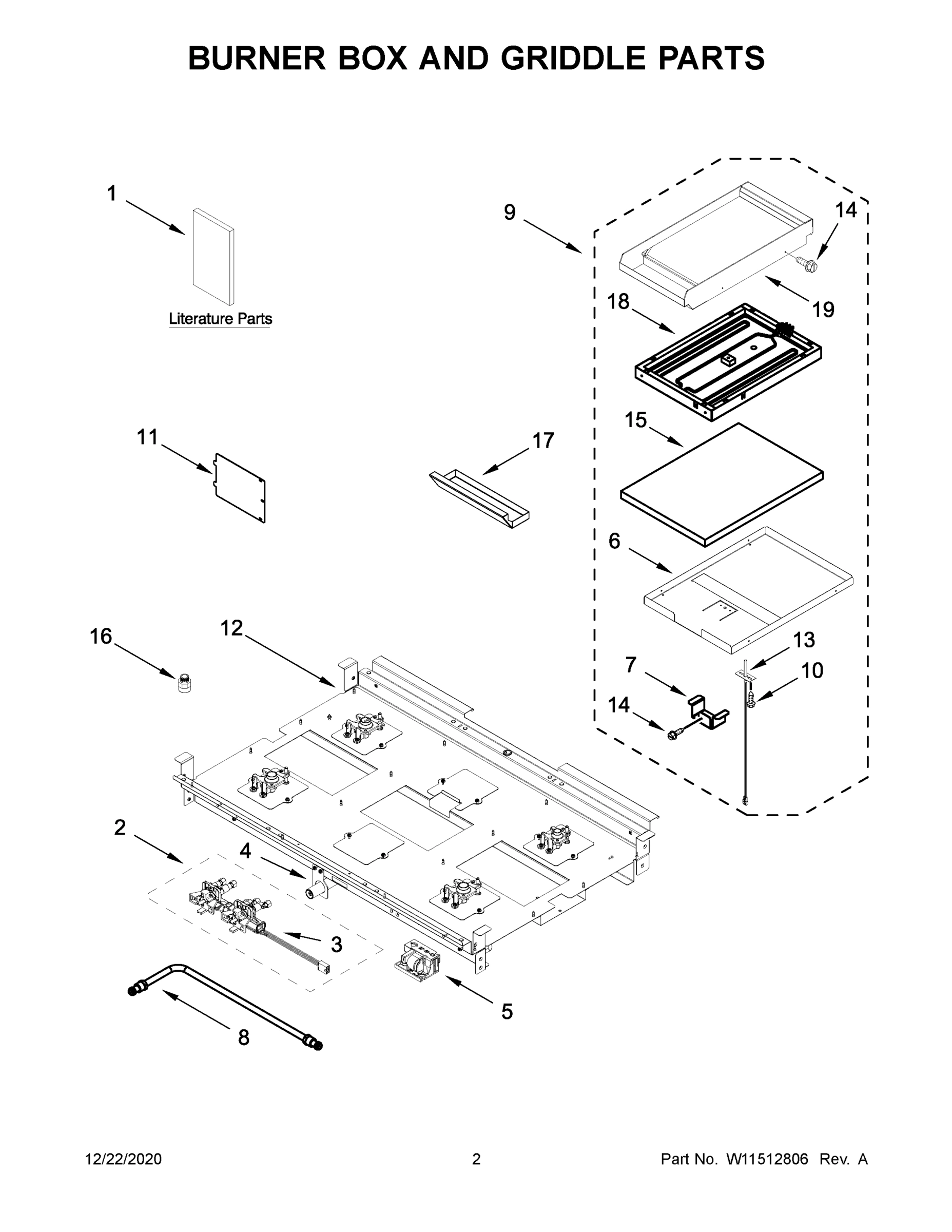 02 - BURNER BOX AND GRIDDLE PARTS