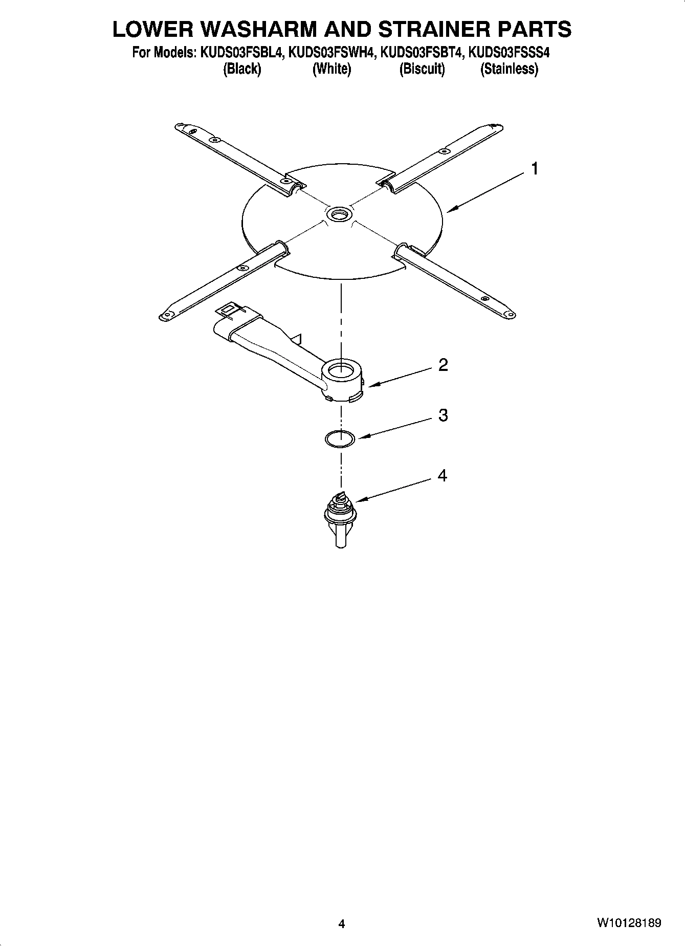 04 - LOWER WASHARM AND STRAINER PARTS