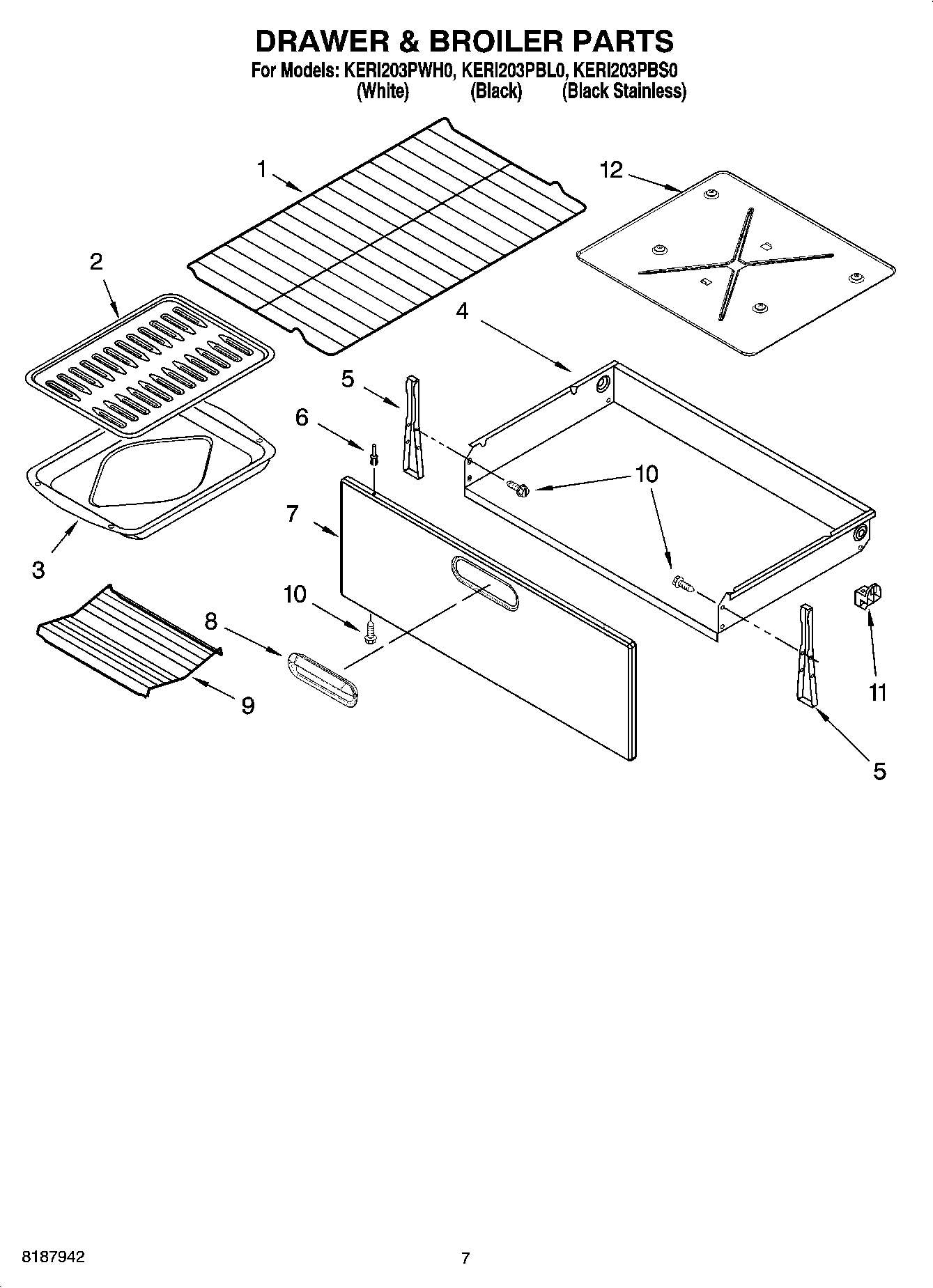 05 - DRAWER & BROILER PARTS, MISCELLANEOUS PARTS