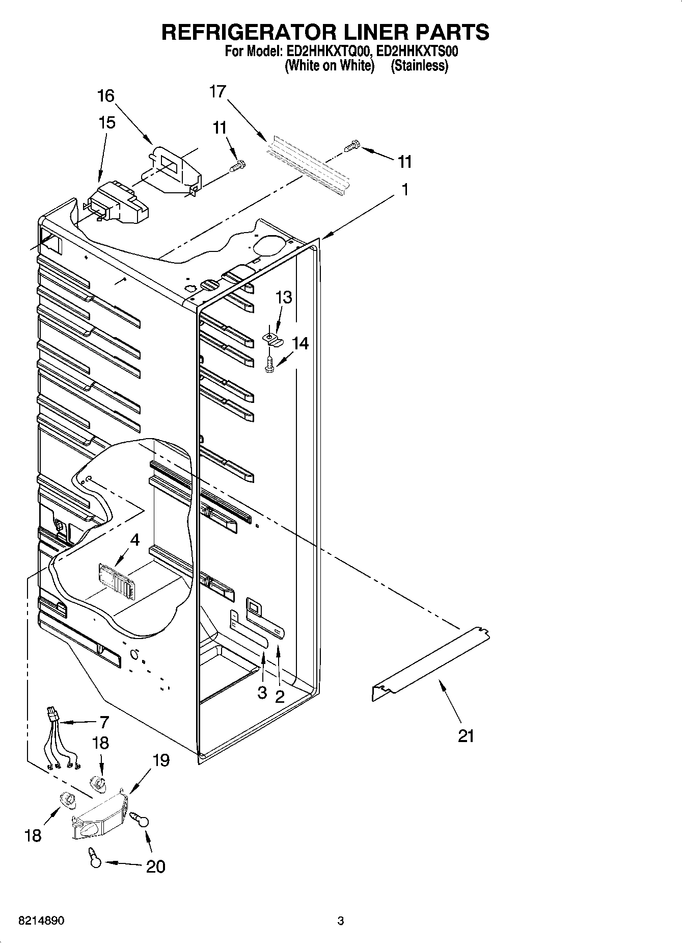 02 - REFRIGERATOR LINER PARTS