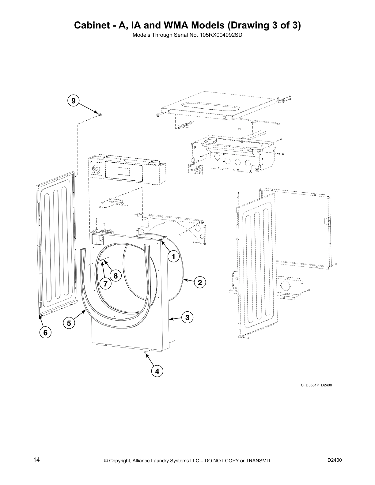 Cabinet - A, IA and WMA Models (Drawing 3 of 3)