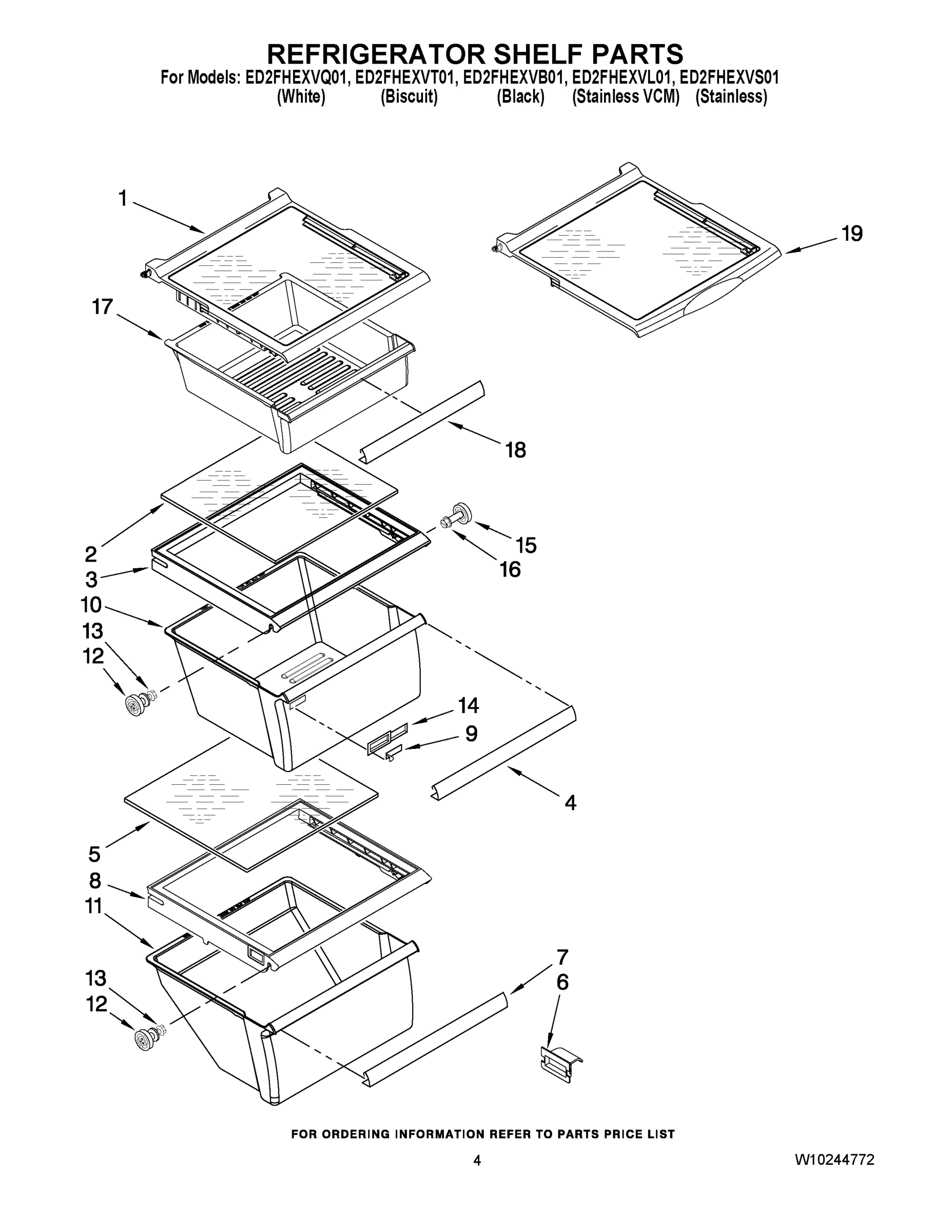 03 - REFRIGERATOR SHELF PARTS