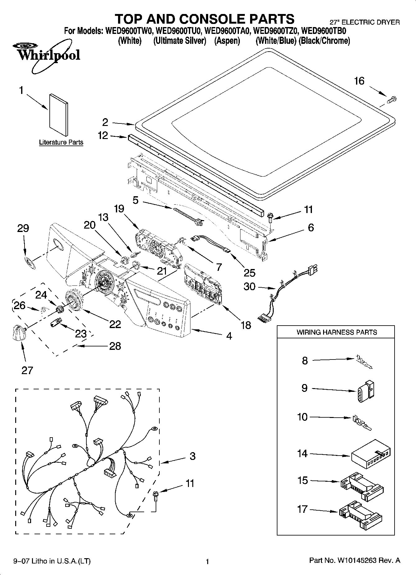 01 - TOP AND CONSOLE PARTS