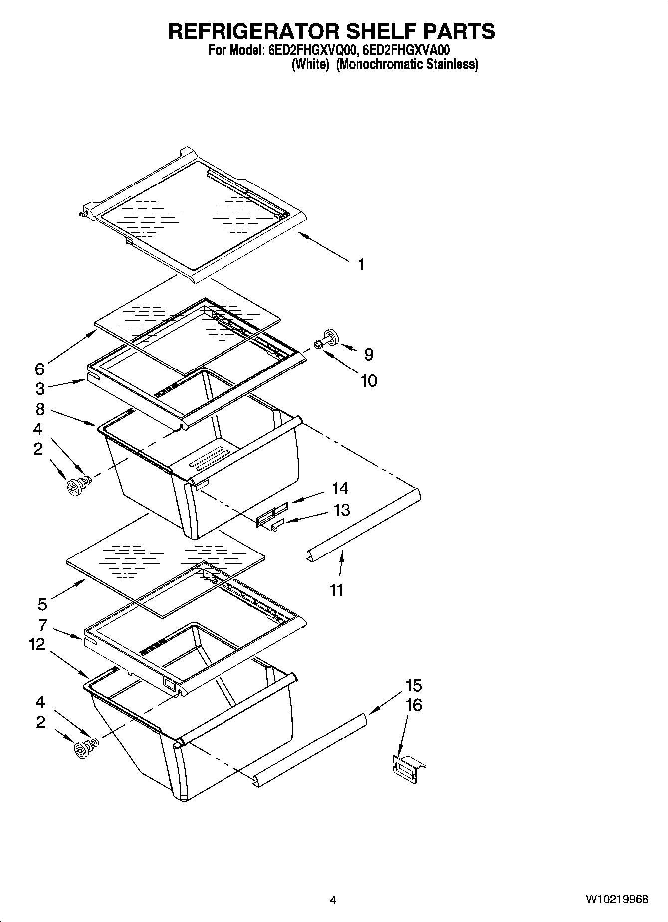 03 - REFRIGERATOR SHELF PARTS