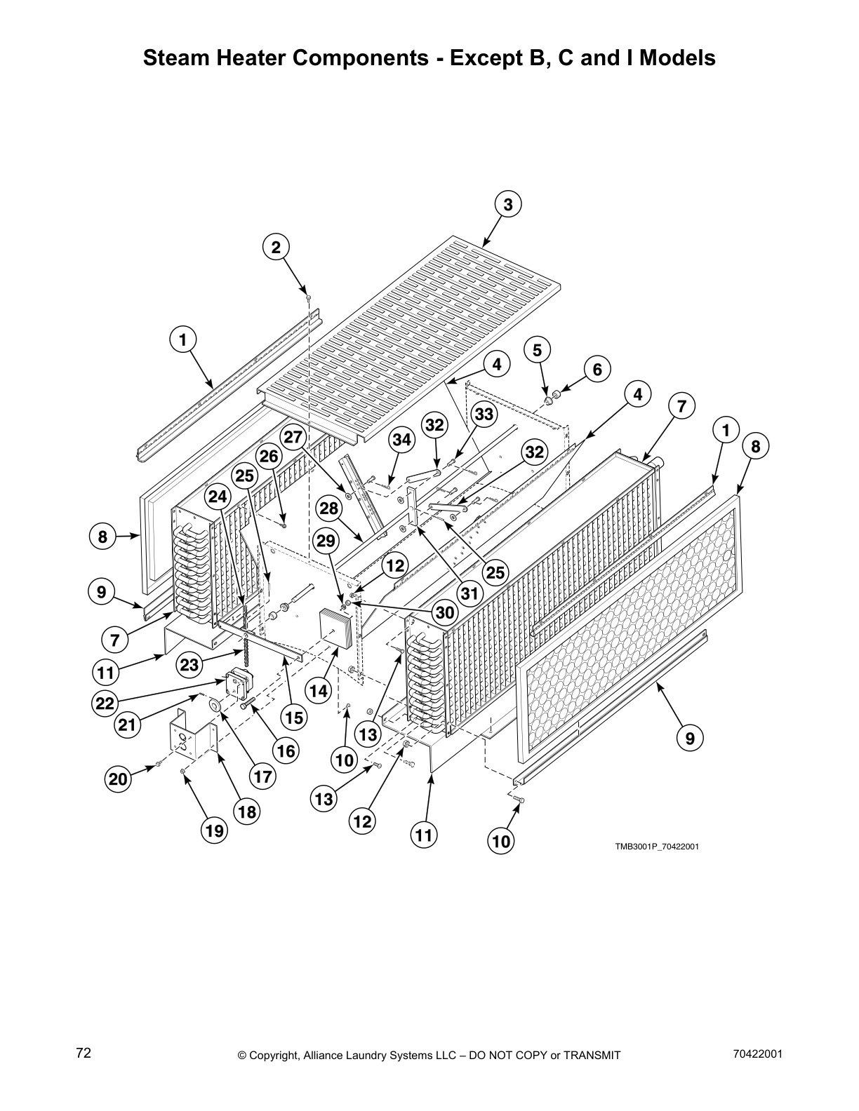 Steam Heater Components - Except B, C and I Models