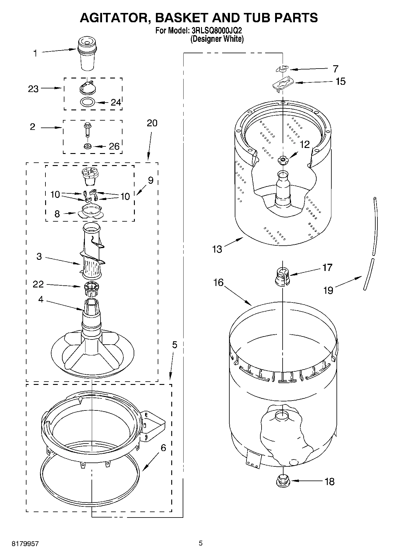 03 - AGITATOR, BASKET AND TUB PARTS